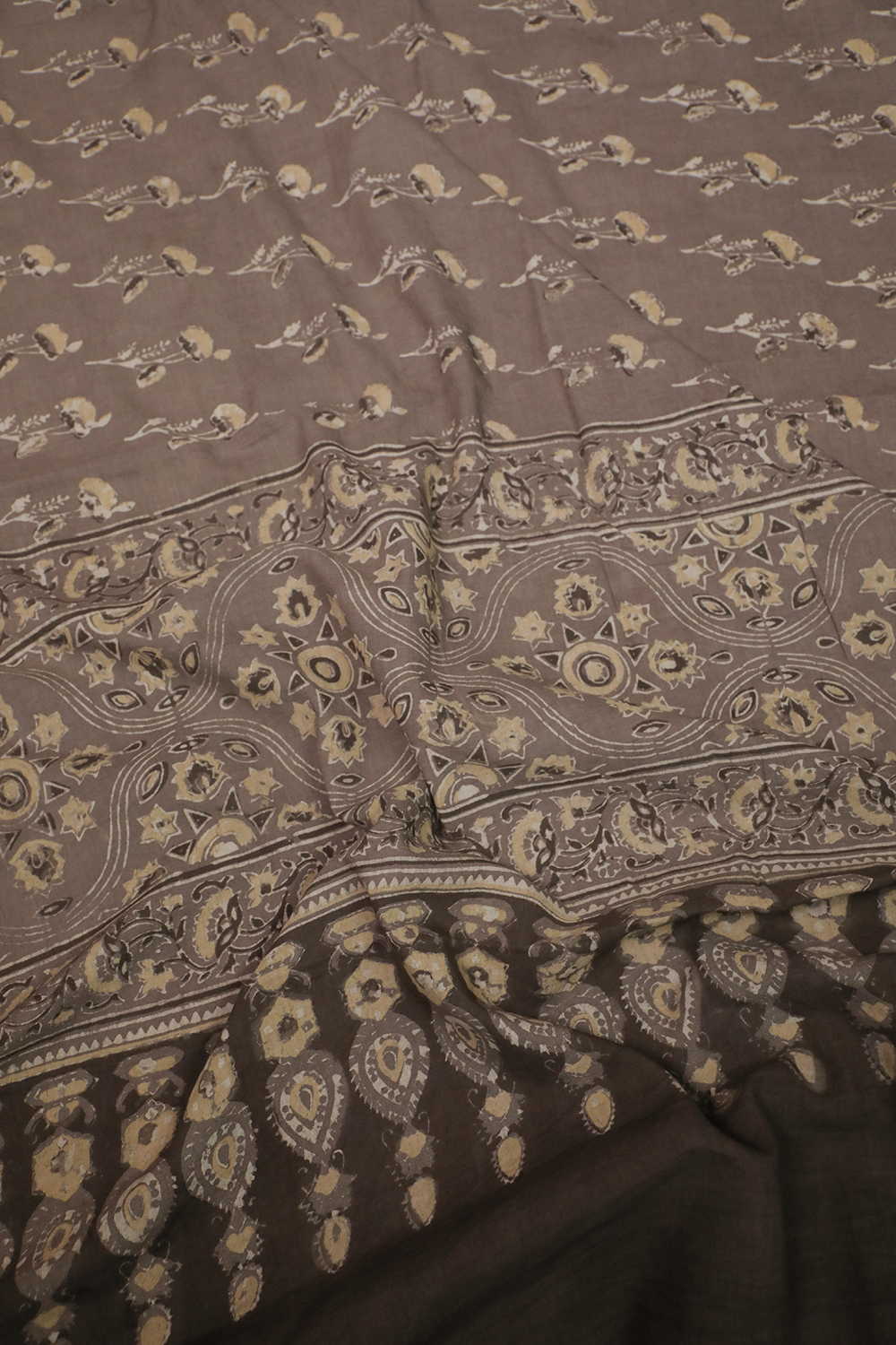 Elephant Grey Ajrak Cotton Dupatta - Image 2