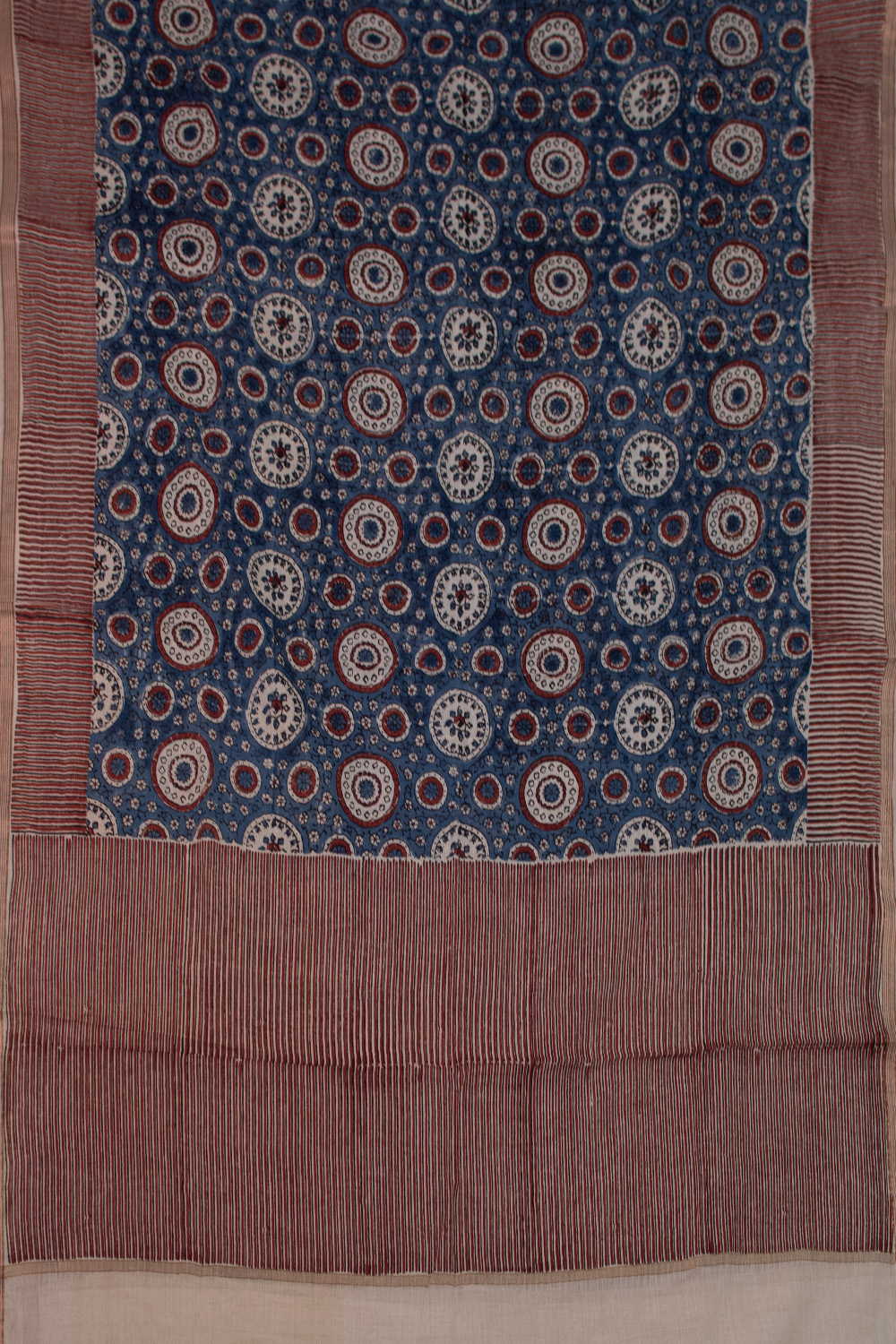 Circle Patterns - Indigo Ajrak Cotton Dupatta - Image 3