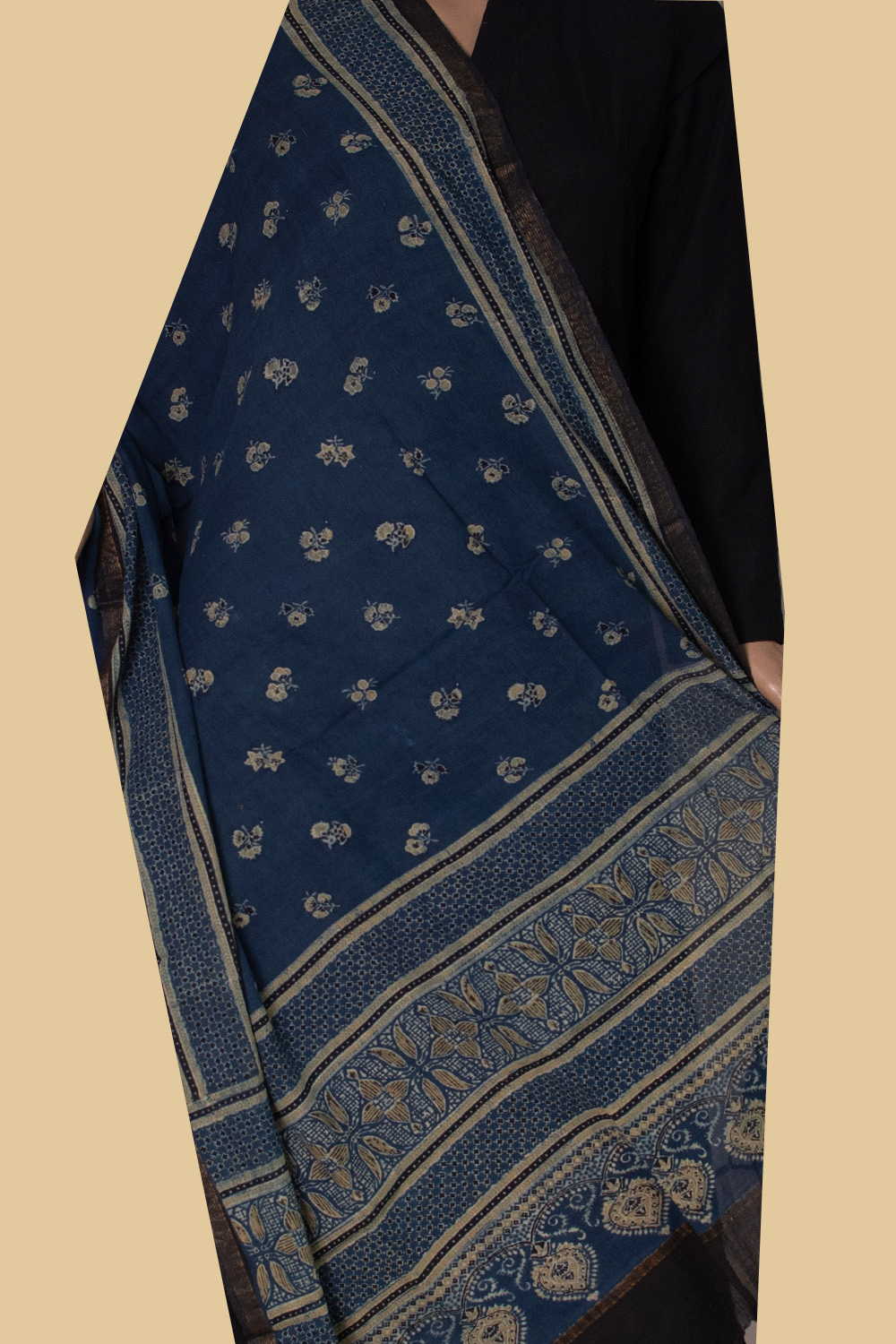 Indigo Ajrak Cotton Dupatta