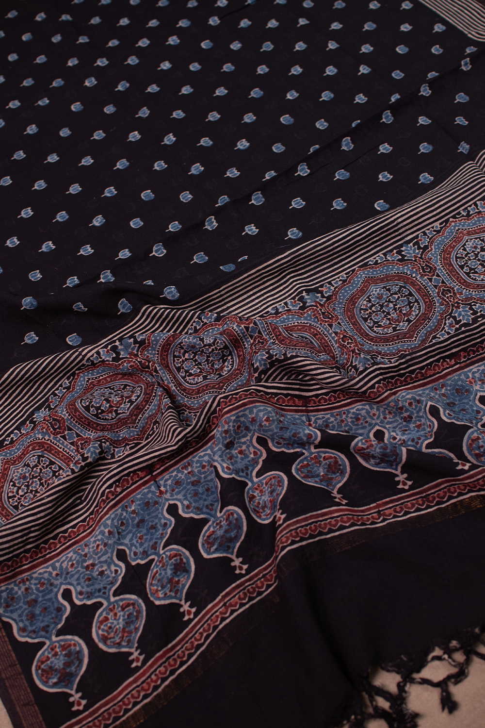 Lotus Butta Ajrak Cotton Dupatta - Image 2