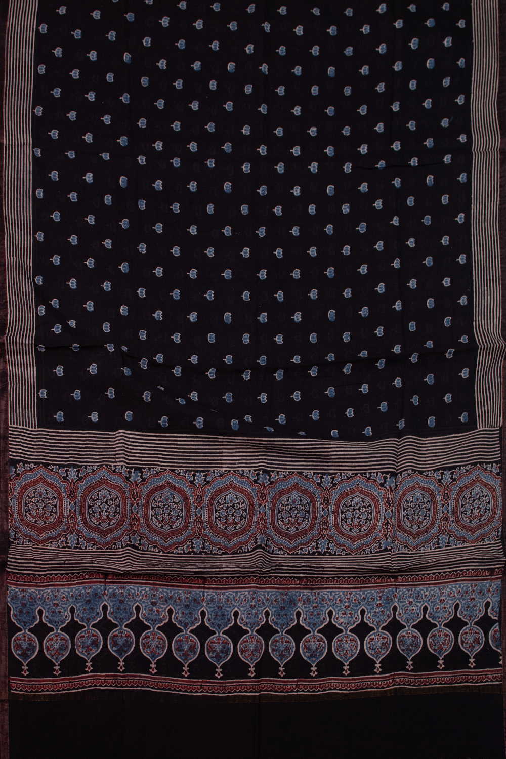 Lotus Butta Ajrak Cotton Dupatta - Image 3