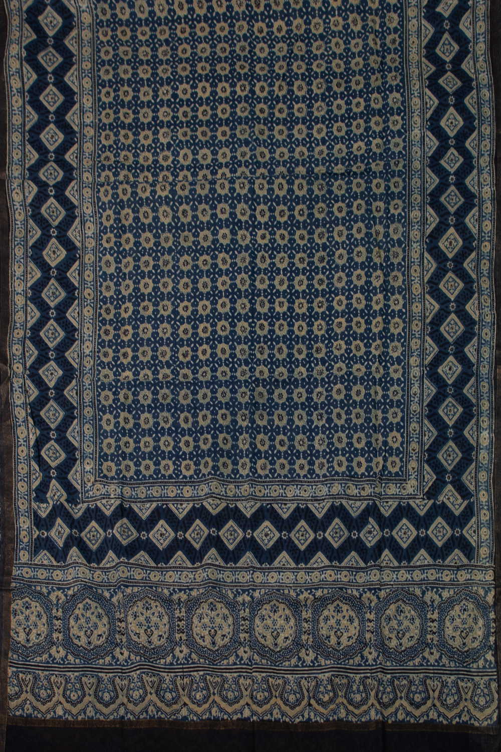 Indigo with Star Pattern Ajrak Cotton Dupatta - Image 3