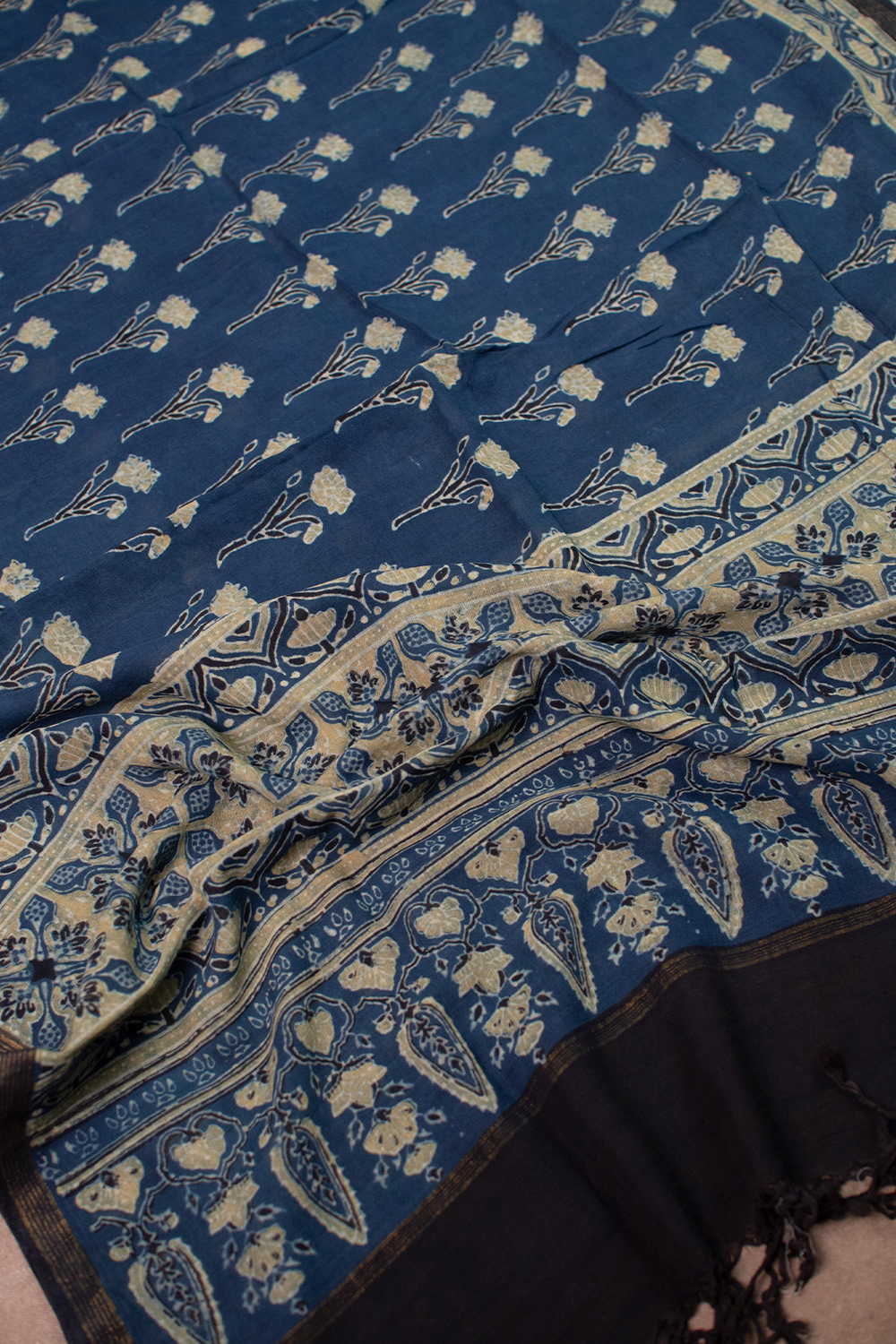 Indigo Ajrak Cotton Dupatta - Image 2