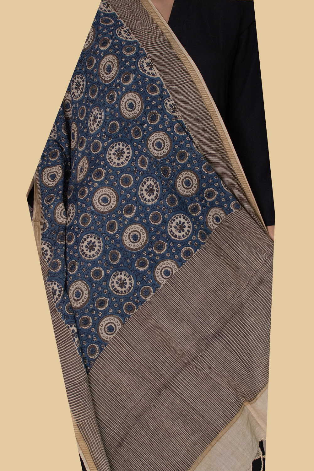 Indigo Design Ajrak Cotton Dupatta