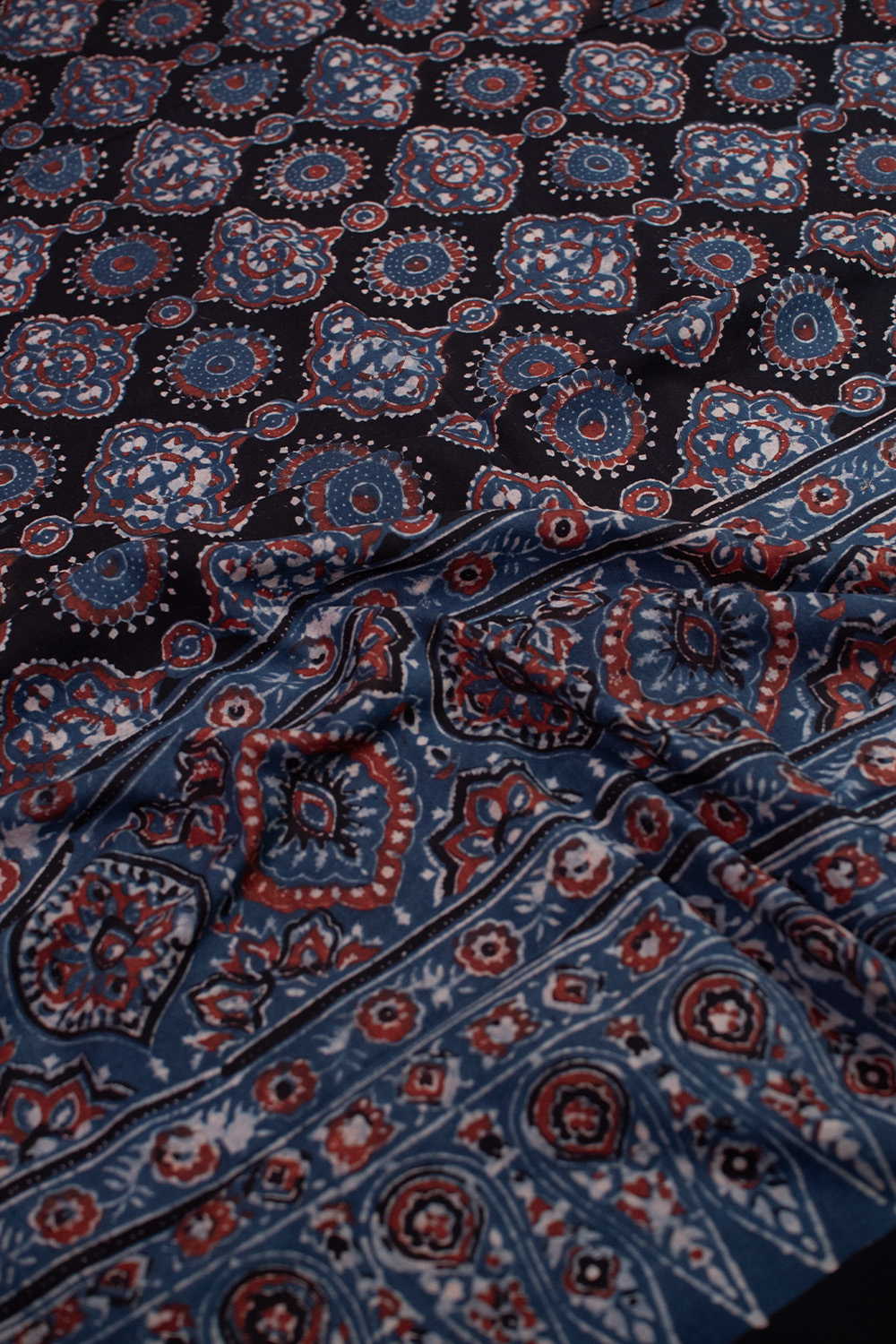 Dense Pattern - Black Ajrak Cotton Dupatta - Image 3