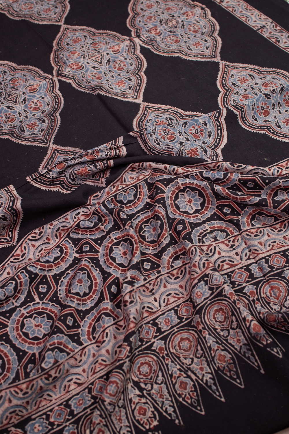 Black Ajrak Cotton Dupatta - Image 3