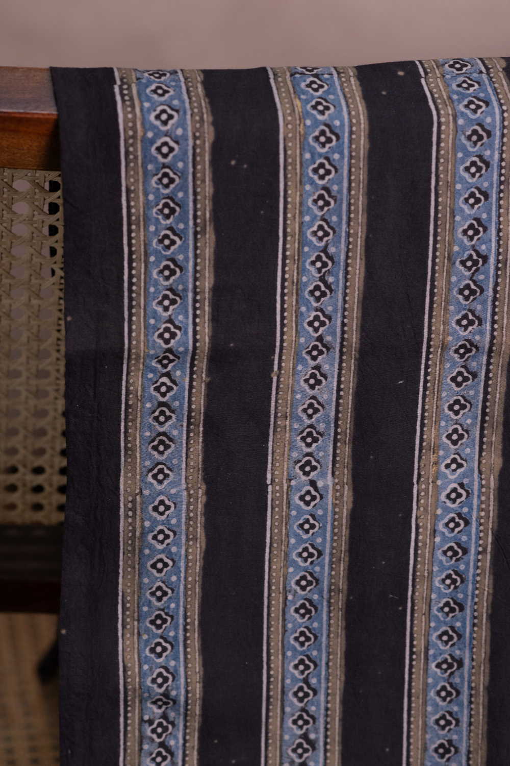 Stripe Pattern Ajrak Cotton Fabric - Image 2