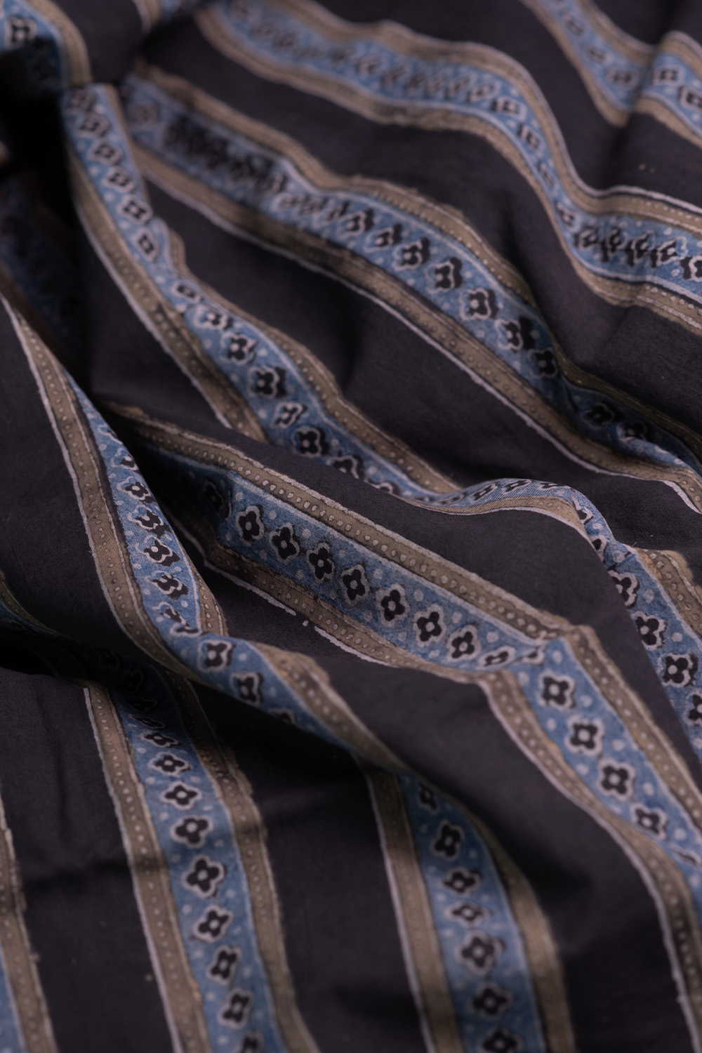 Stripe Pattern Ajrak Cotton Fabric - Image 3
