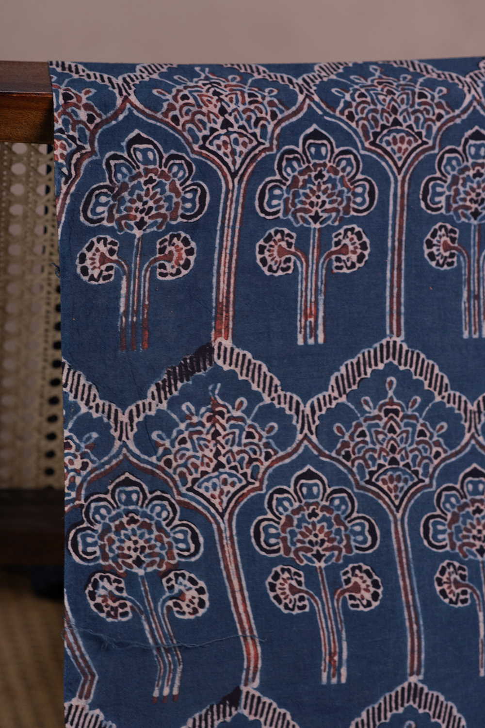 Indigo - Pattern Ajrak Cotton Fabric