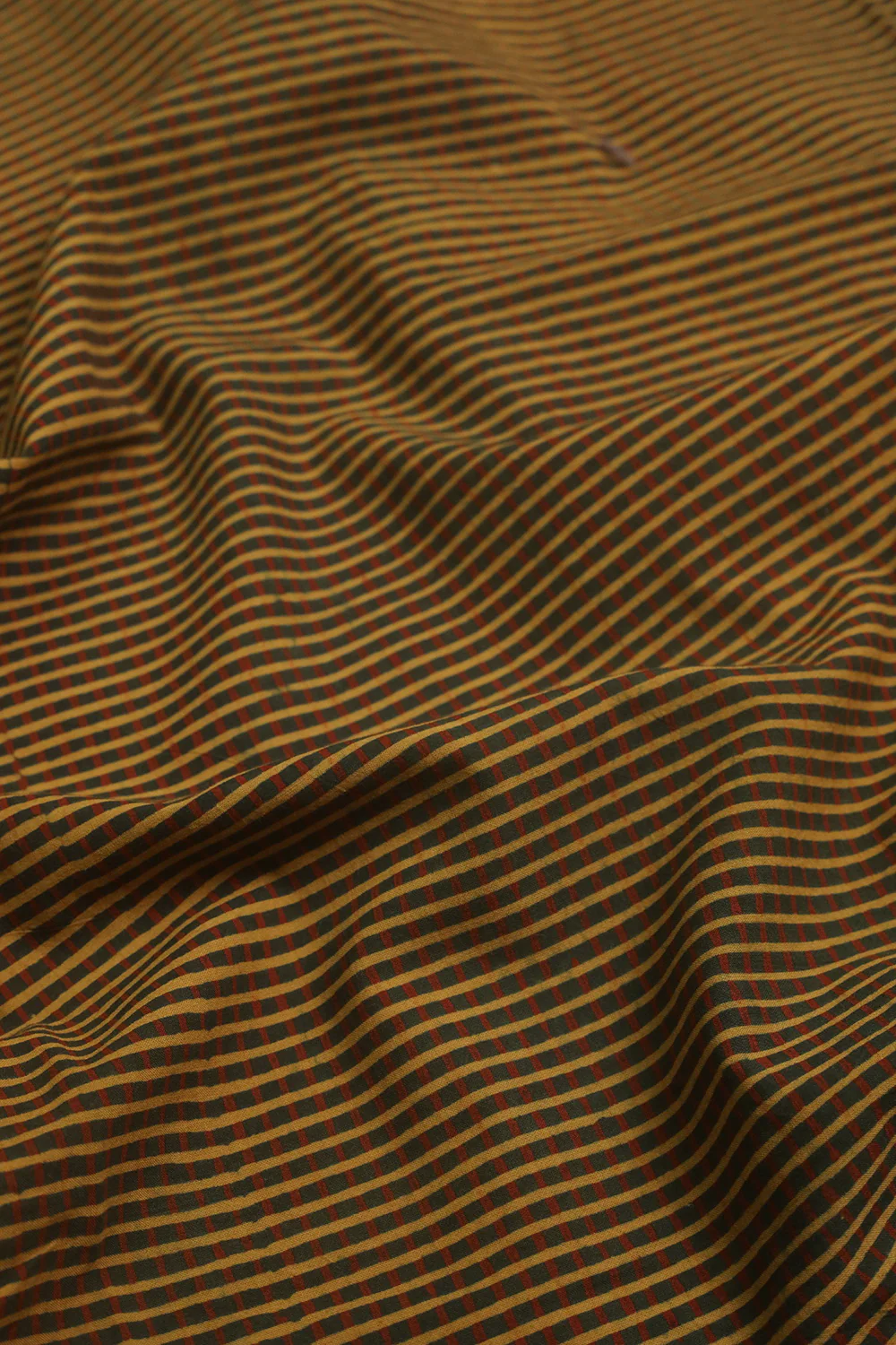 Green Checks Ajrak Cotton Fabric - Image 2