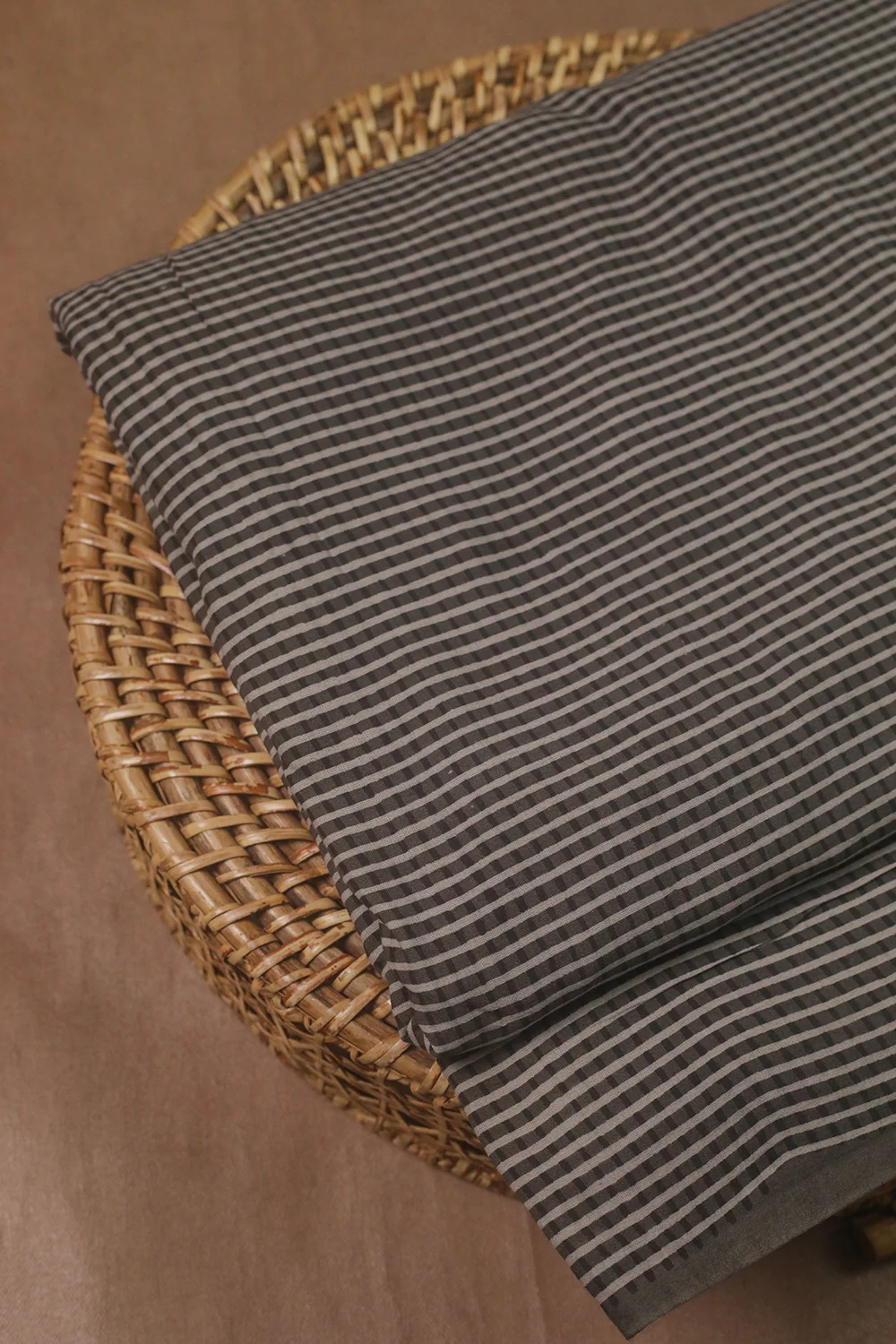 Checks - Grey Ajrak Cotton Fabric