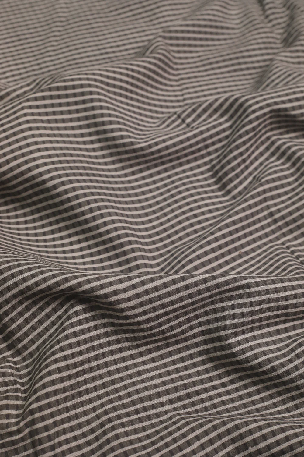 Checks - Grey Ajrak Cotton Fabric - Image 3