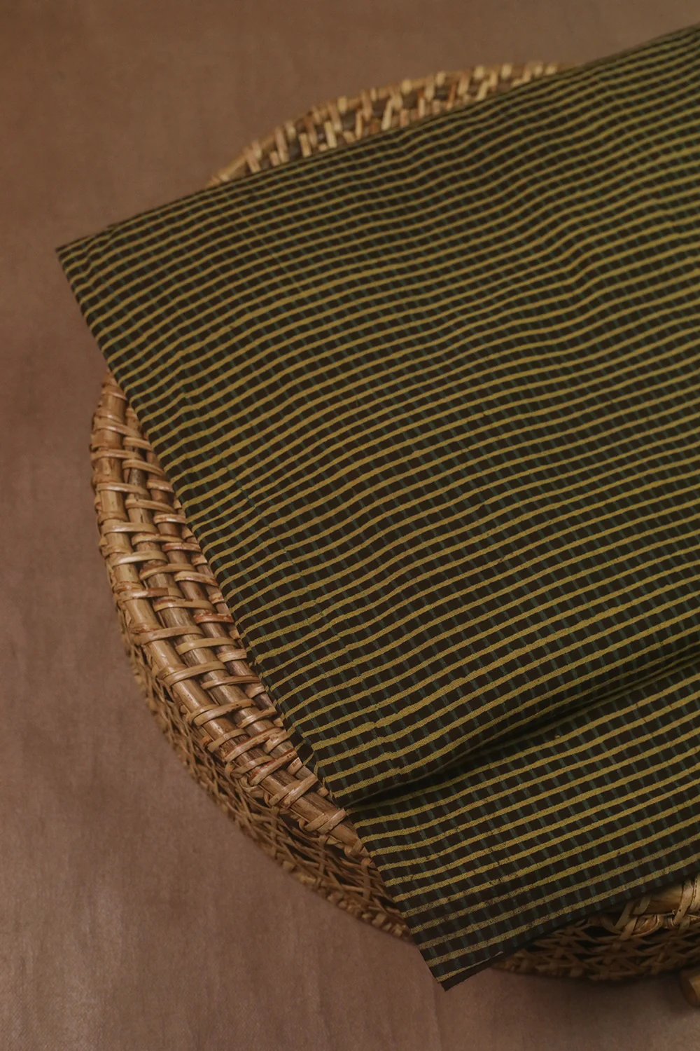 Brown - Checks Ajrak Cotton Fabric
