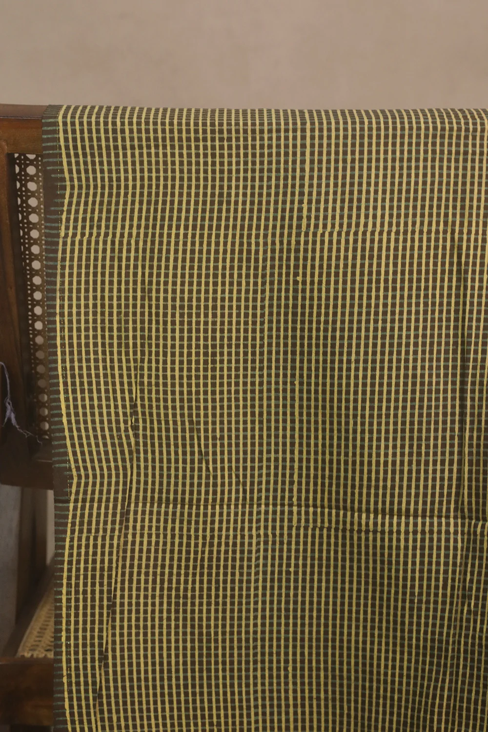 Brown - Checks Ajrak Cotton Fabric - Image 3