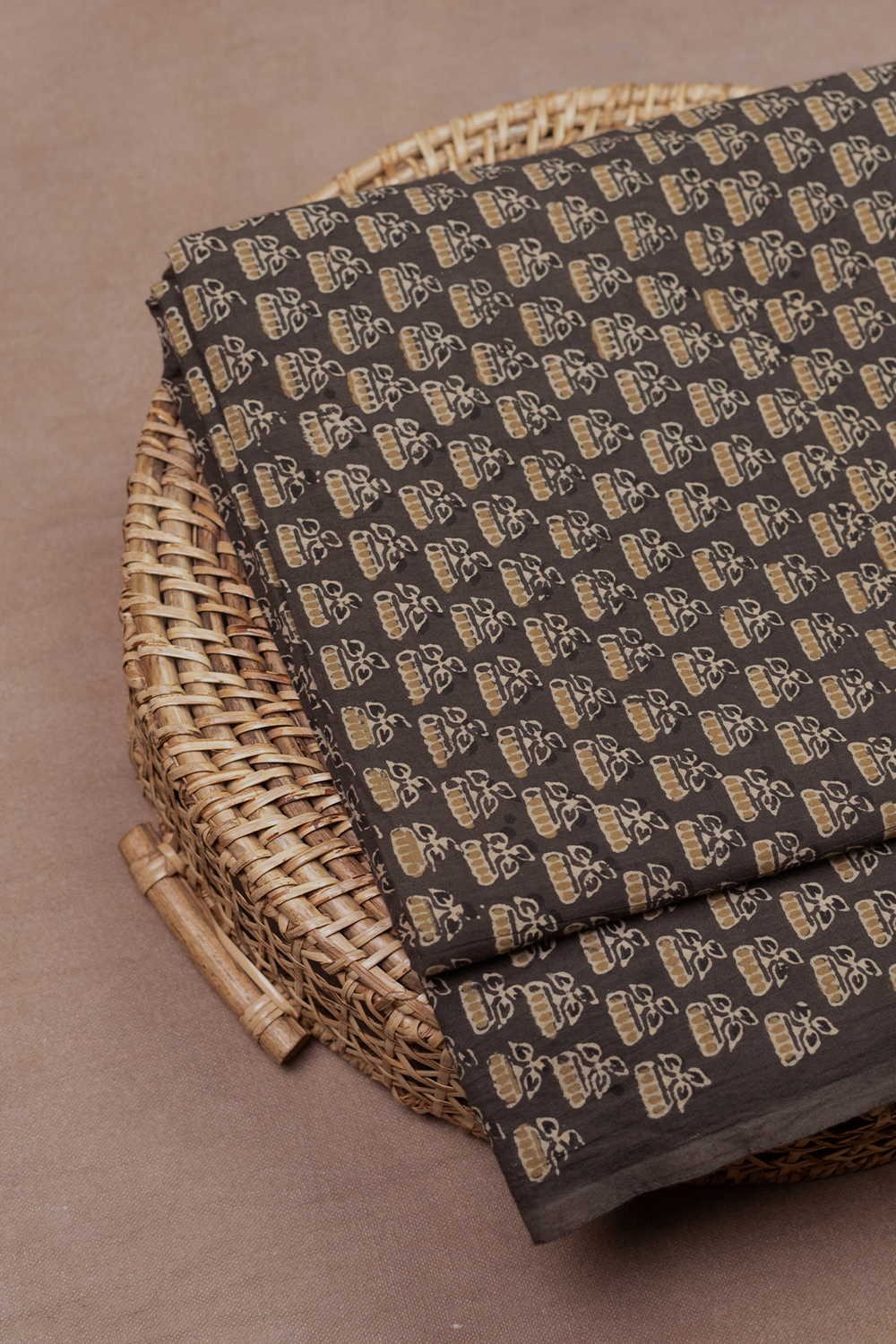 Little Yellow Motifs Ajrak Cotton Fabric