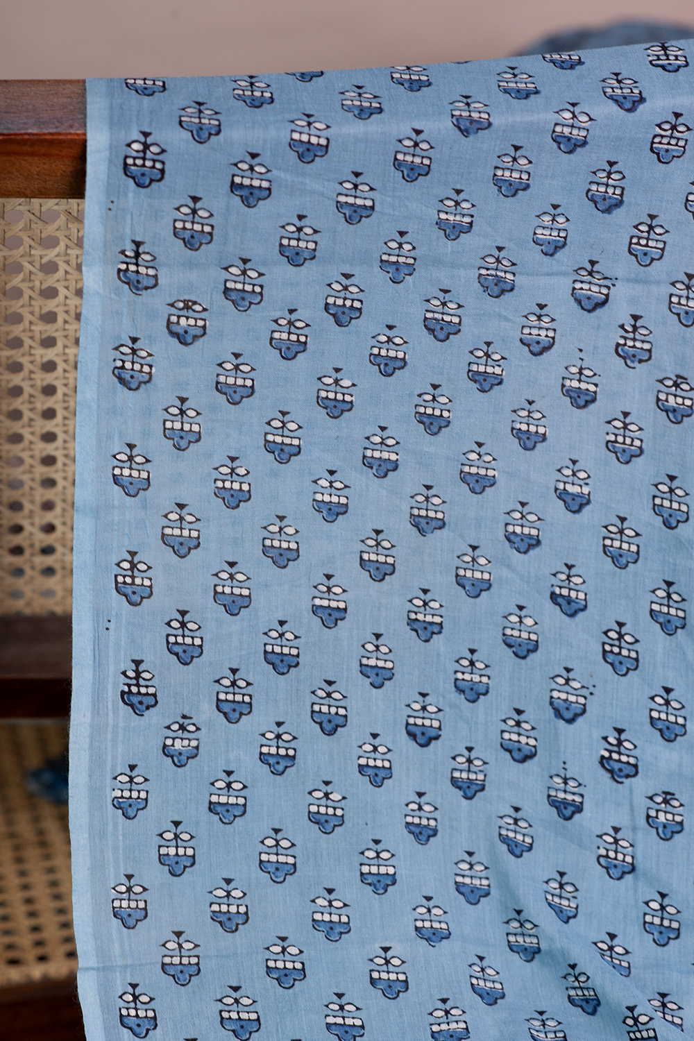Little Motifs - Blue Ajrak Cotton Fabric - Image 2