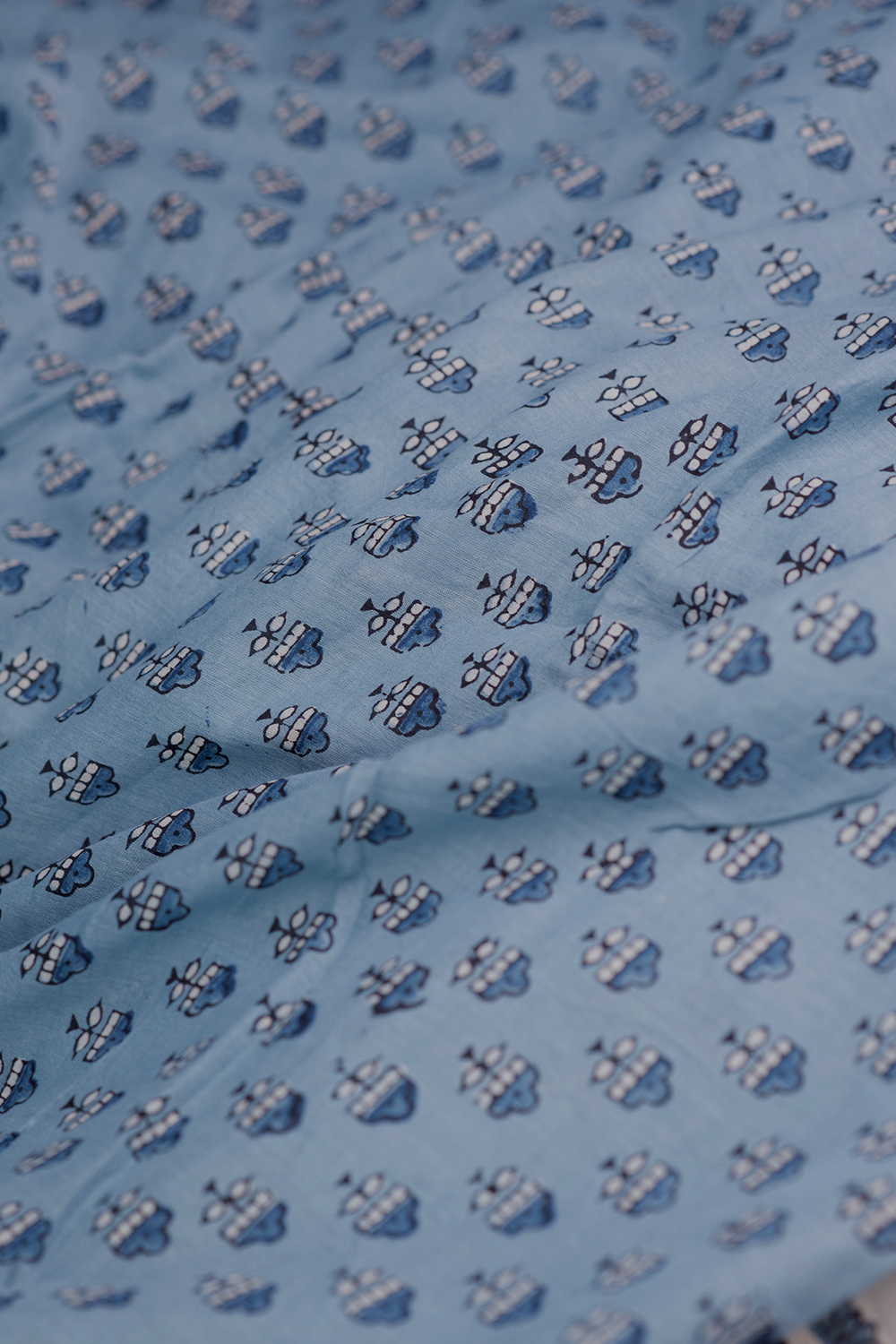 Little Motifs - Blue Ajrak Cotton Fabric - Image 3