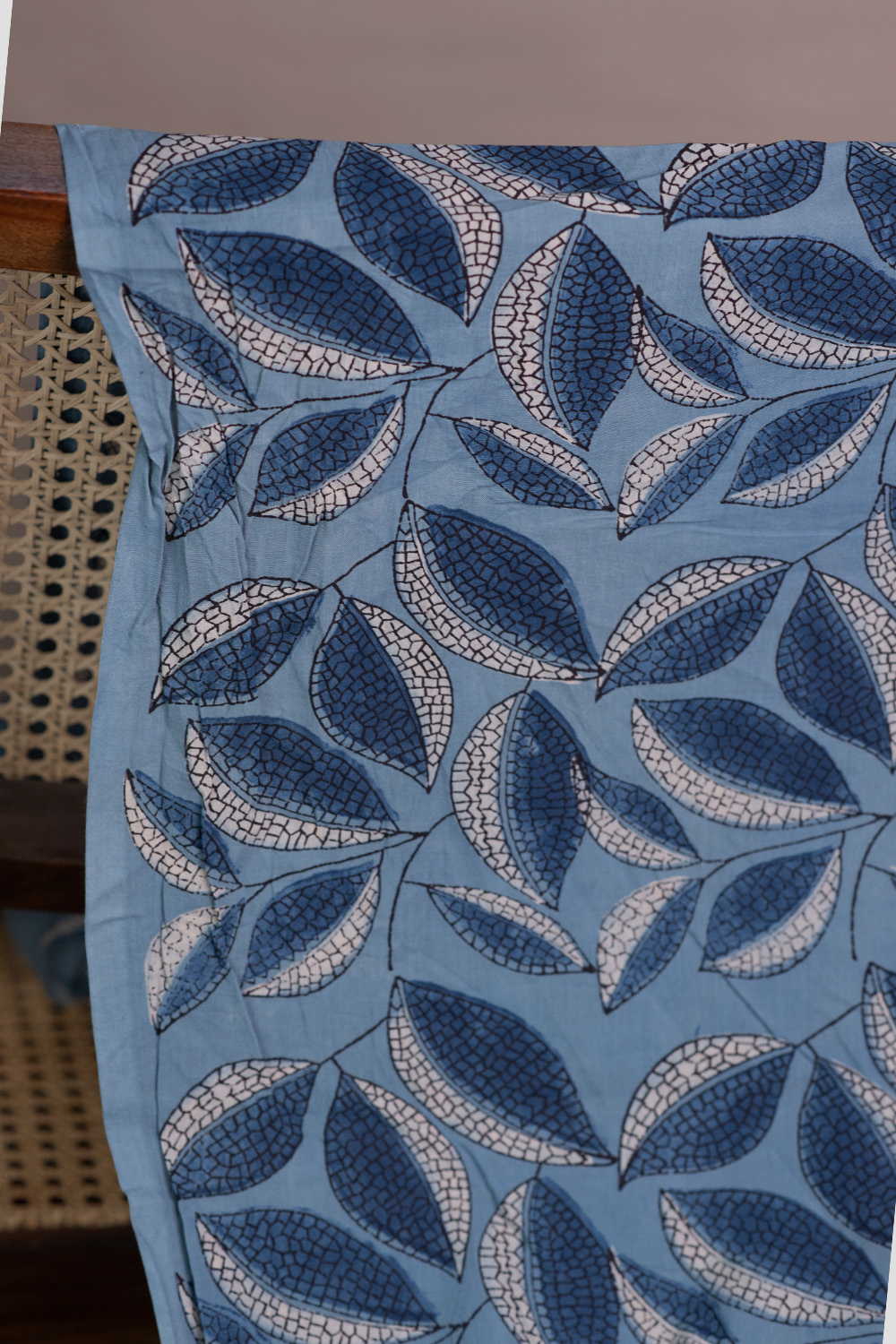 Leafy Floral Ajrak Cotton Fabric - Image 2