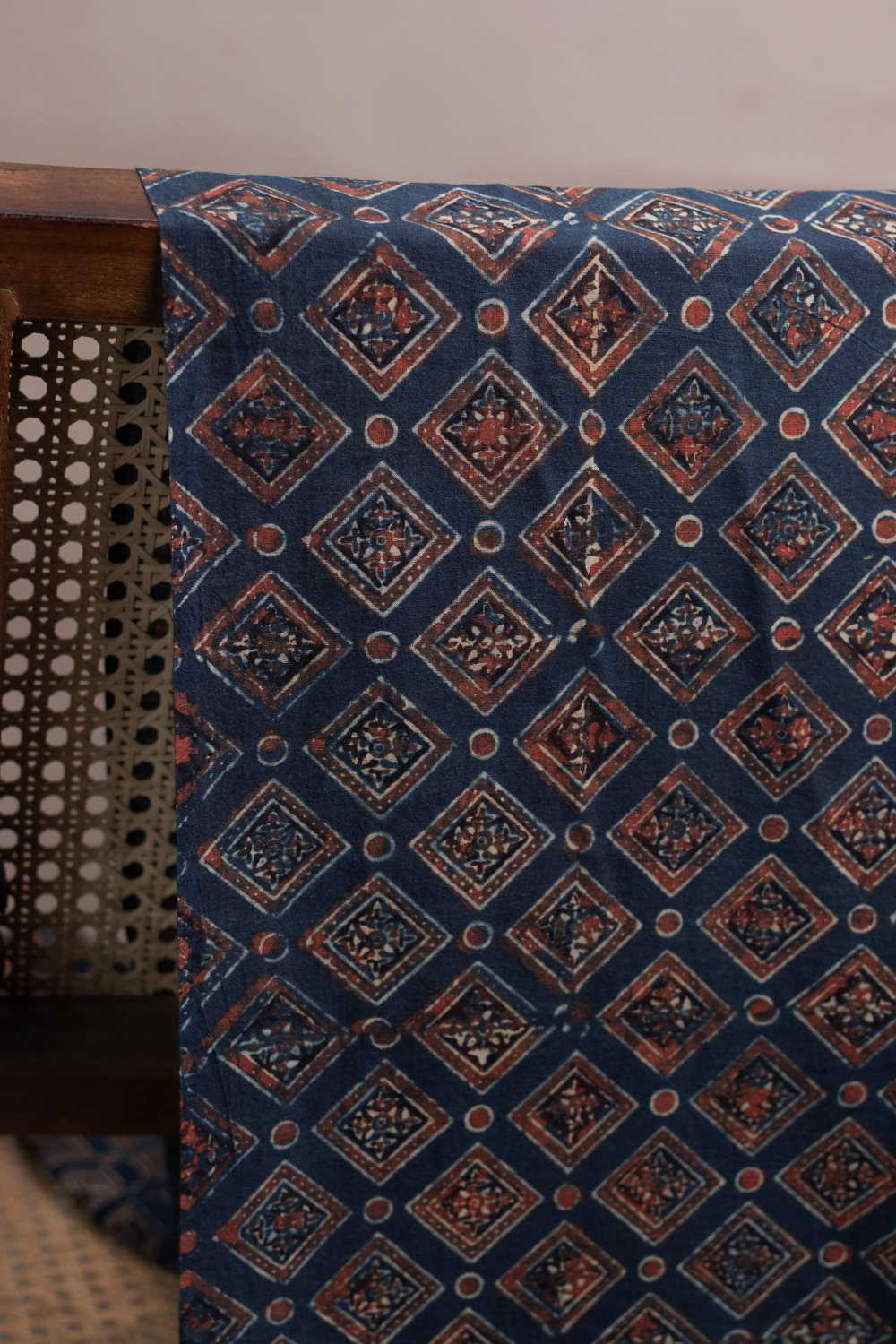 Faded Indigo Ajrak Cotton Fabric