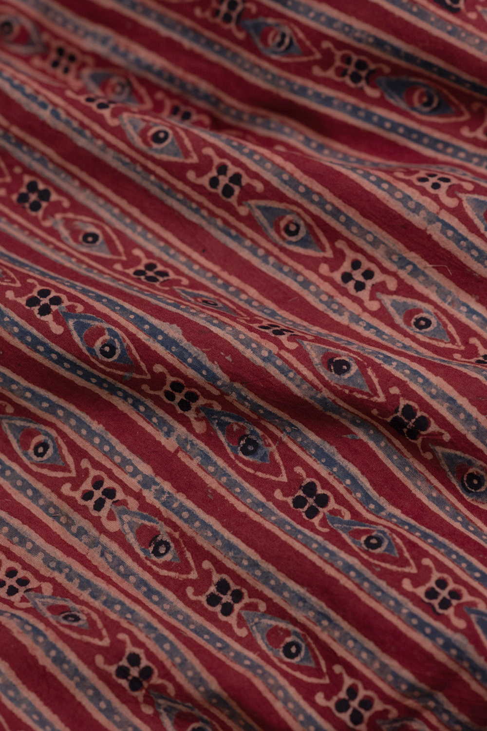 Rust Maroon Ajrak Cotton Fabric - Image 3