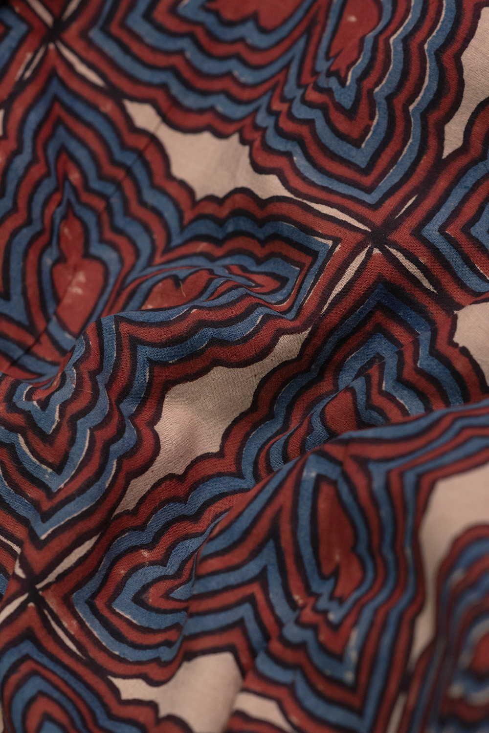 Multi-Color Ajrak Cotton Fabric - Image 3