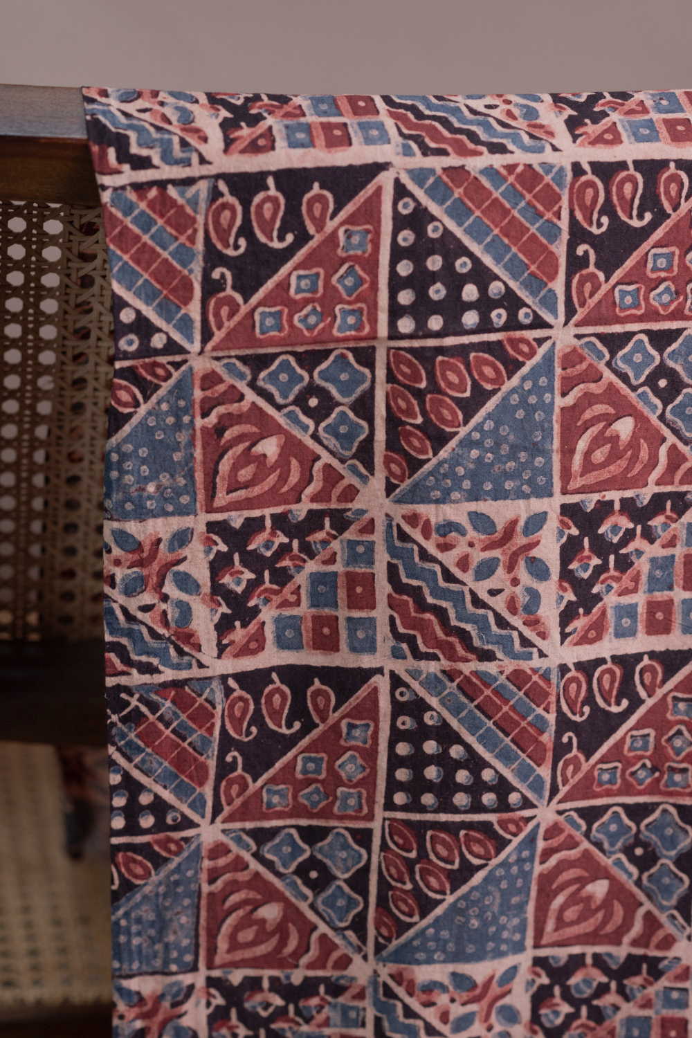 Box Patterned Ajrak Cotton Fabric
