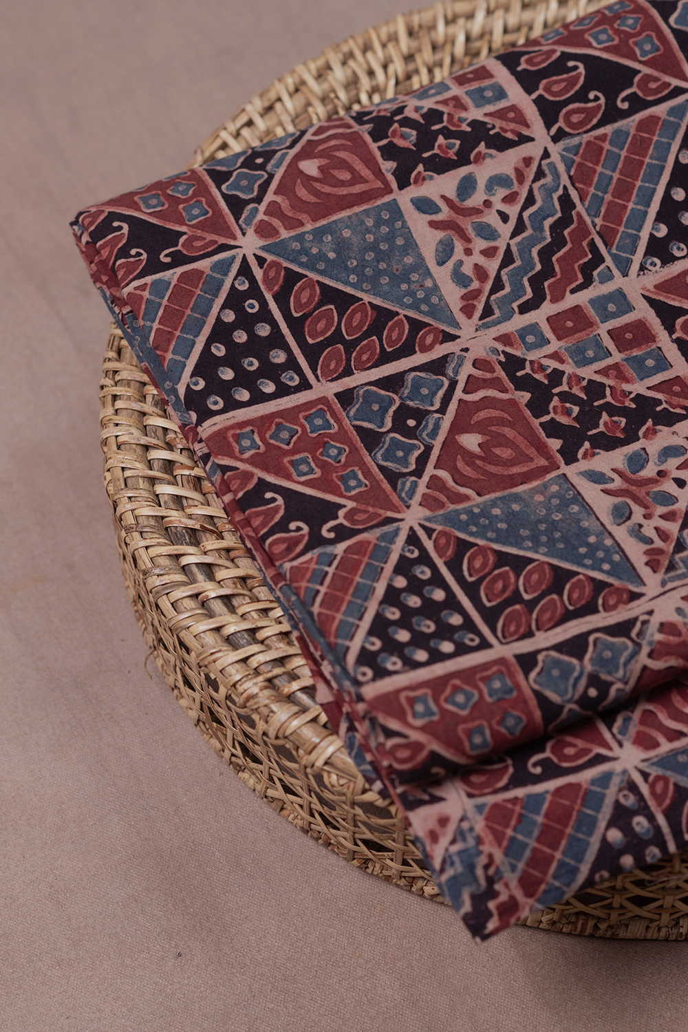 Box Patterned Ajrak Cotton Fabric - Image 3