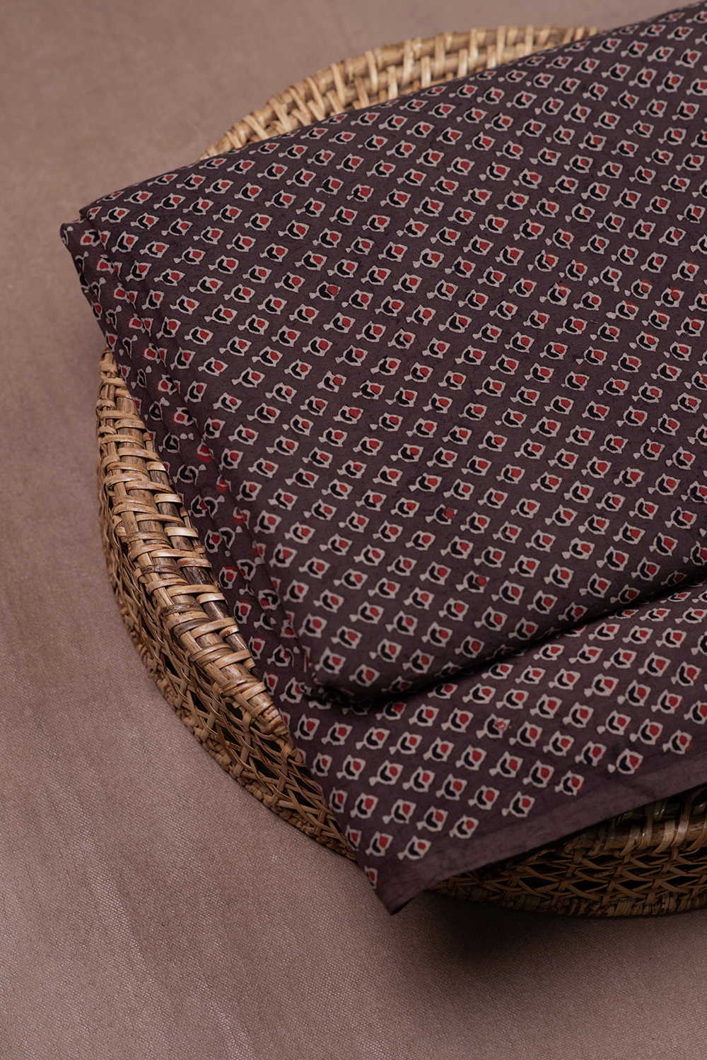 Little Motifs on Ajrak Cotton Fabric - Image 2