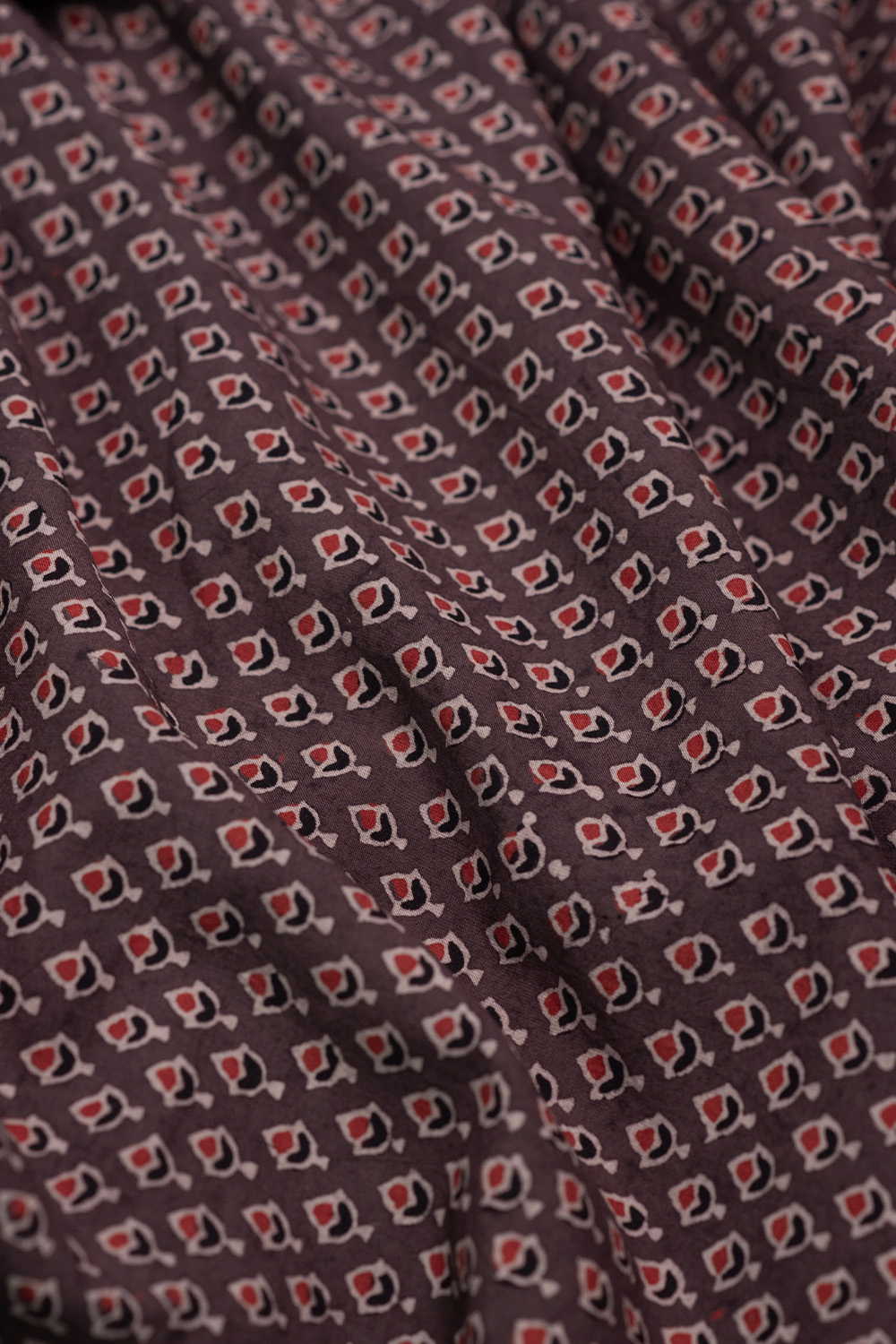 Little Motifs on Ajrak Cotton Fabric - Image 3