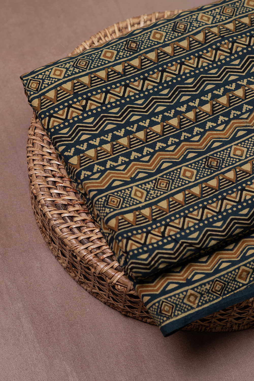 Linear Pattern - Ajrak Cotton Fabric