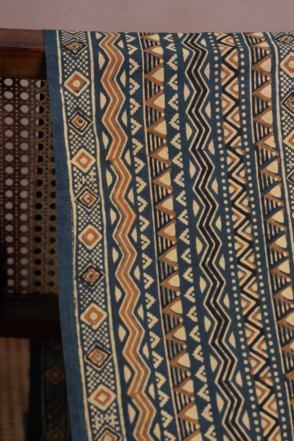 Linear Pattern - Ajrak Cotton Fabric - Image 2
