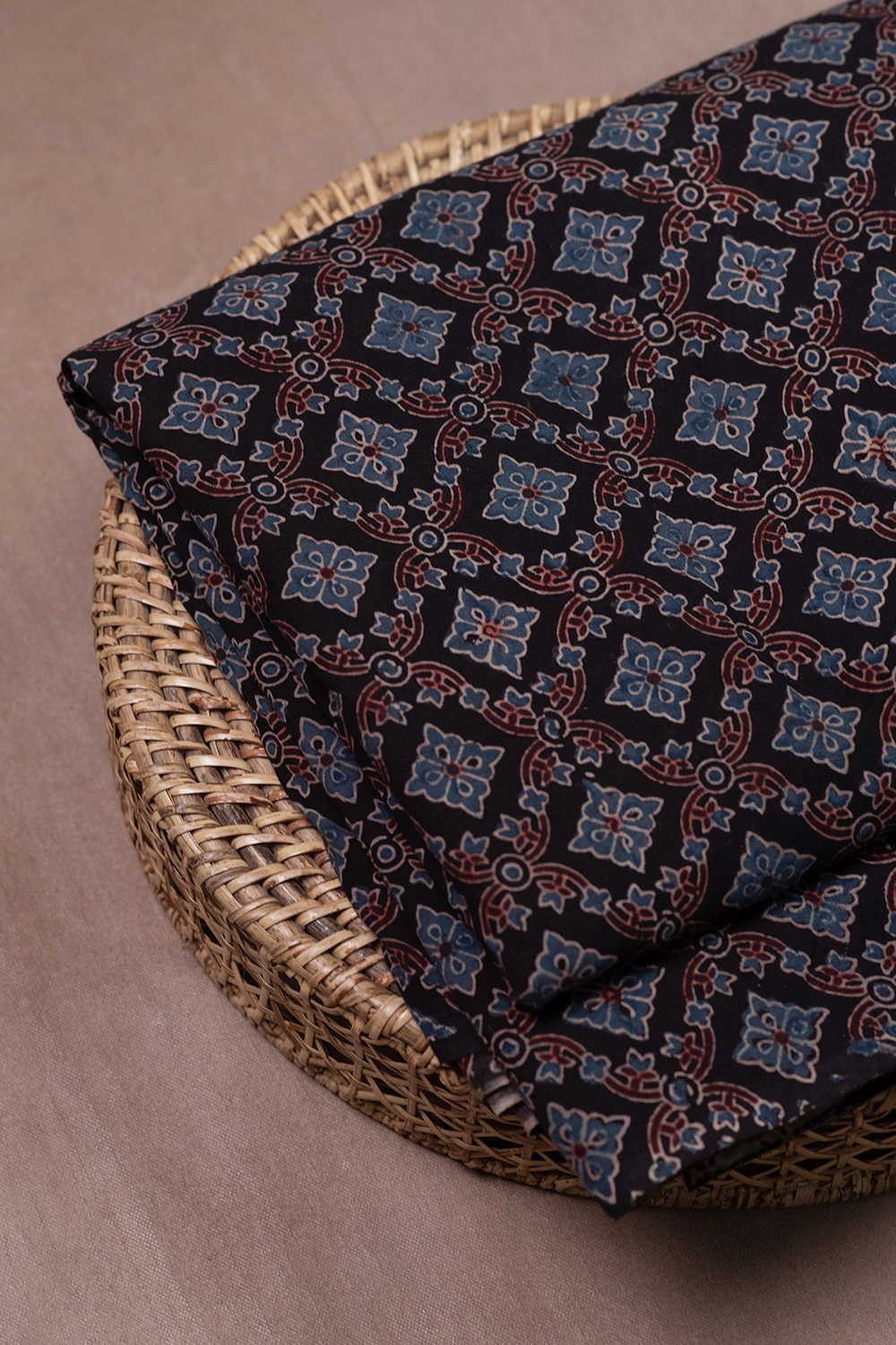Patterned Black Ajrak Cotton Fabric