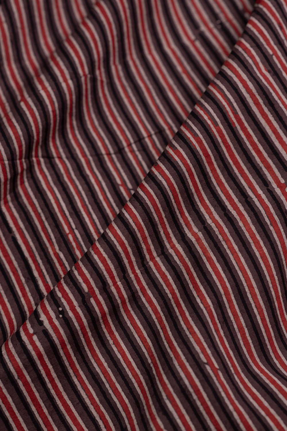 Lines - Brown Ajrak Cotton Fabric - Image 3