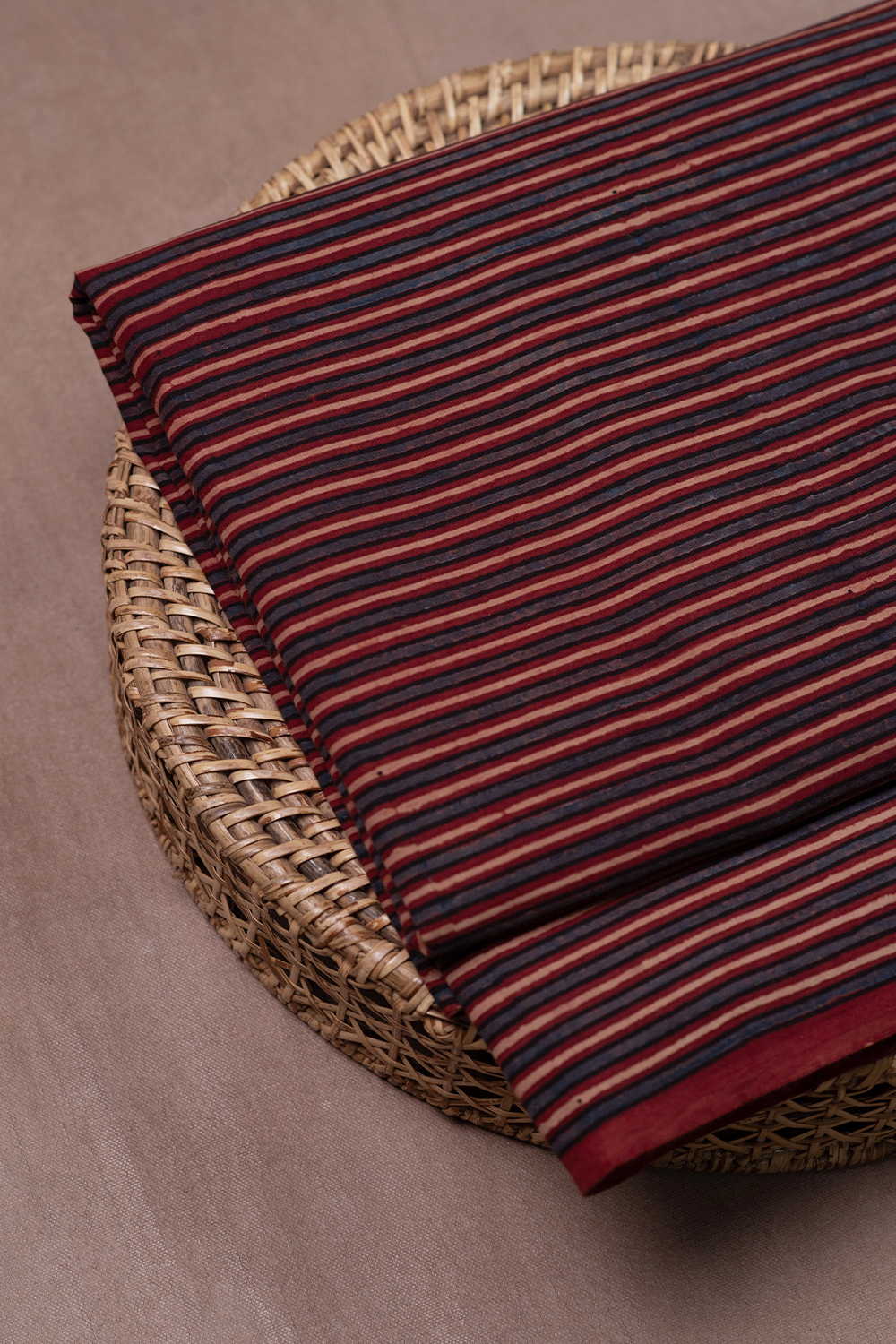 Maroon Ajrak Cotton Fabric
