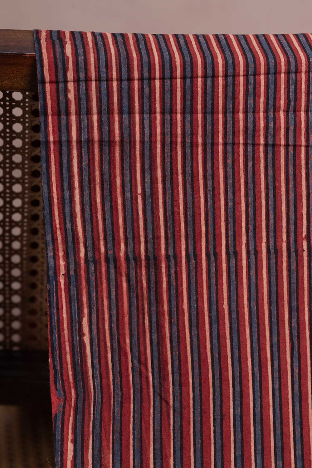 Maroon Ajrak Cotton Fabric - Image 2