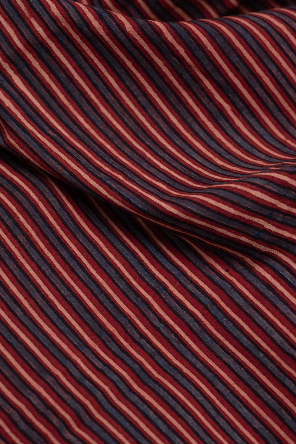 Maroon Ajrak Cotton Fabric - Image 3