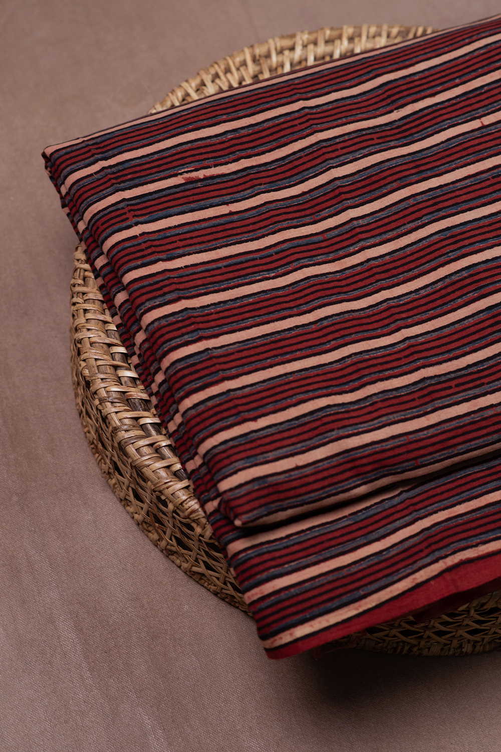 Multi Lines Ajrak Cotton Fabric - Image 2