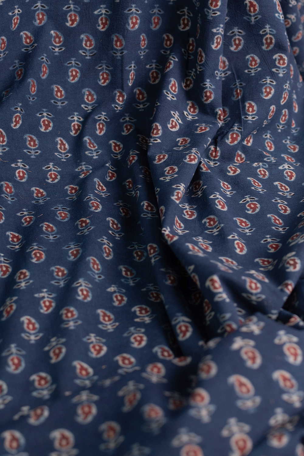 Maroon Buttas - Indigo Ajrak Cotton Fabric - Image 3