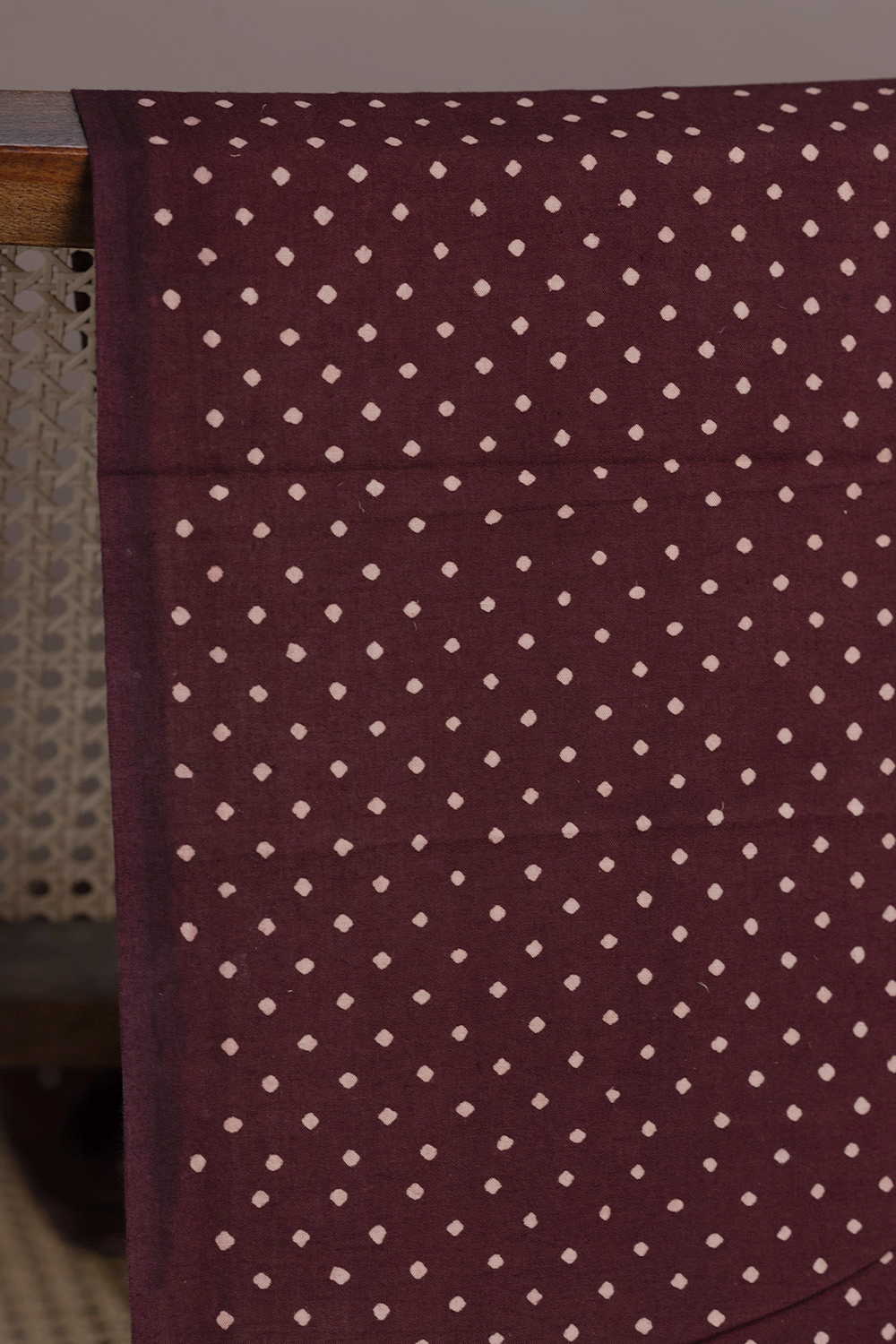 Tiny Dots - Brown Ajrak Cotton Fabric - Image 2