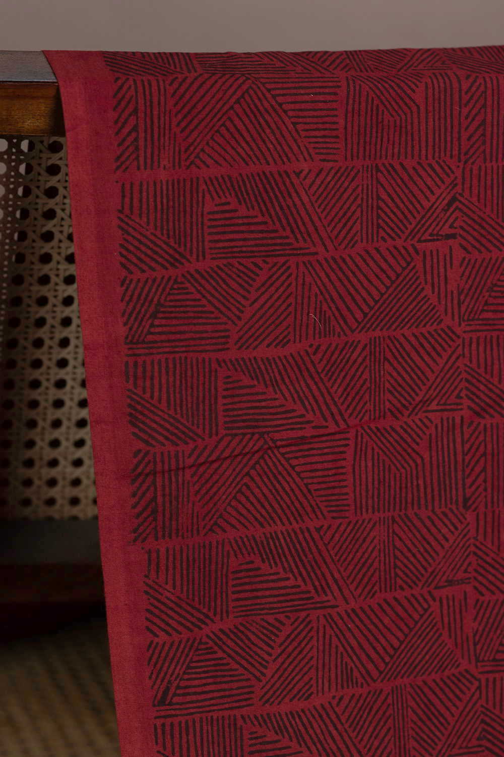 Rust Maroon Ajrak Cotton Fabric - Image 2