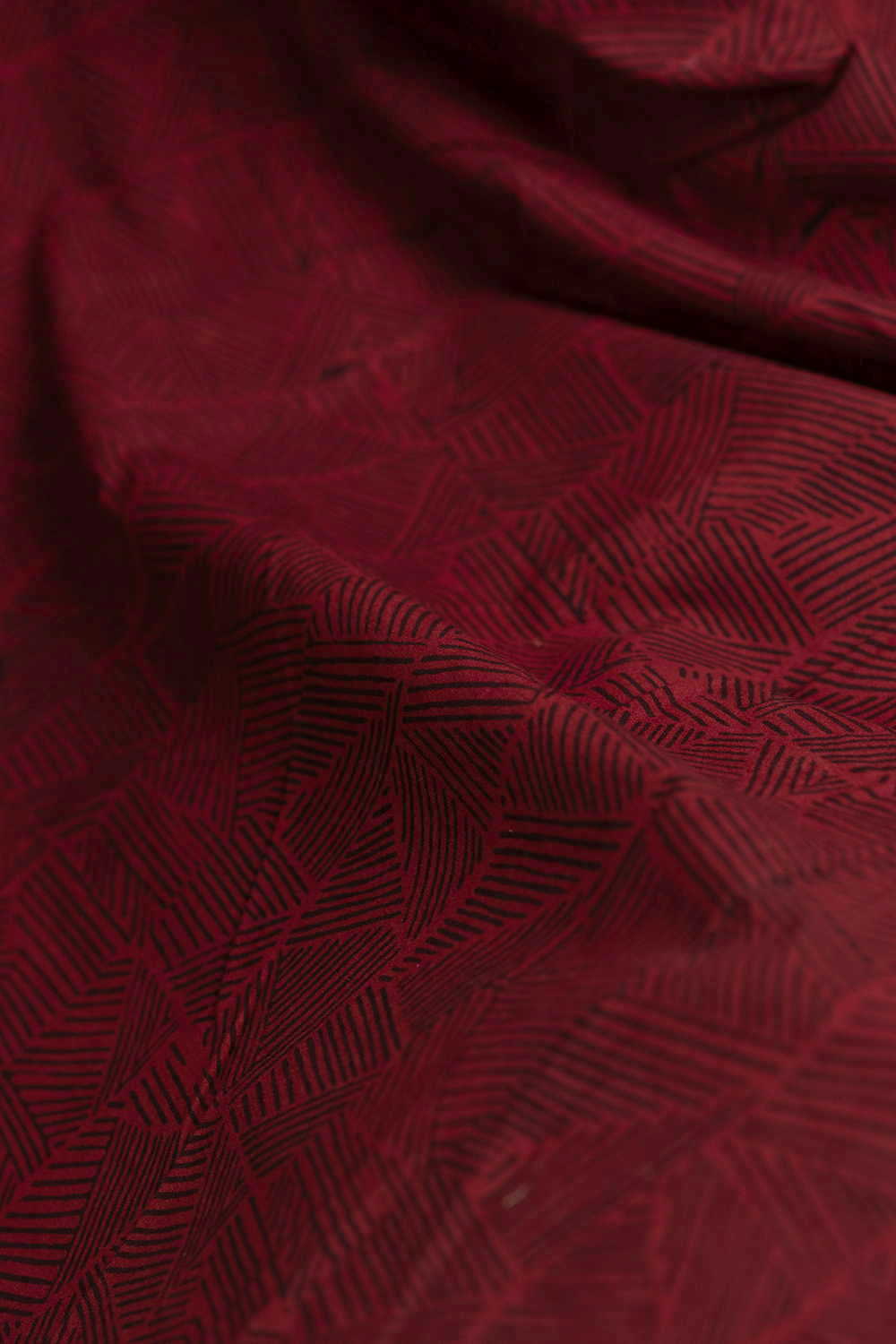 Rust Maroon Ajrak Cotton Fabric - Image 3