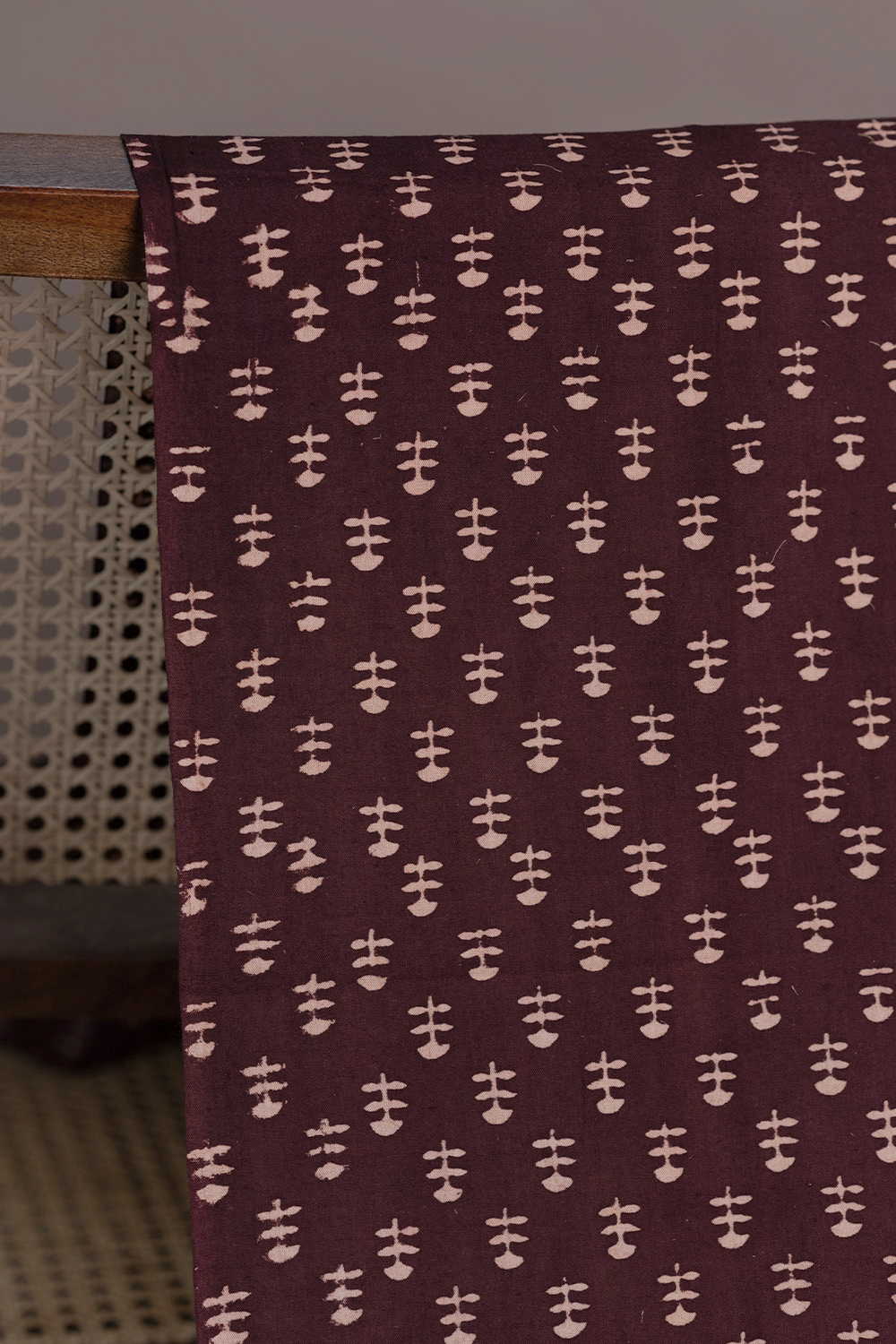 Choco Chip Brown Ajrak Cotton Fabric - Image 2