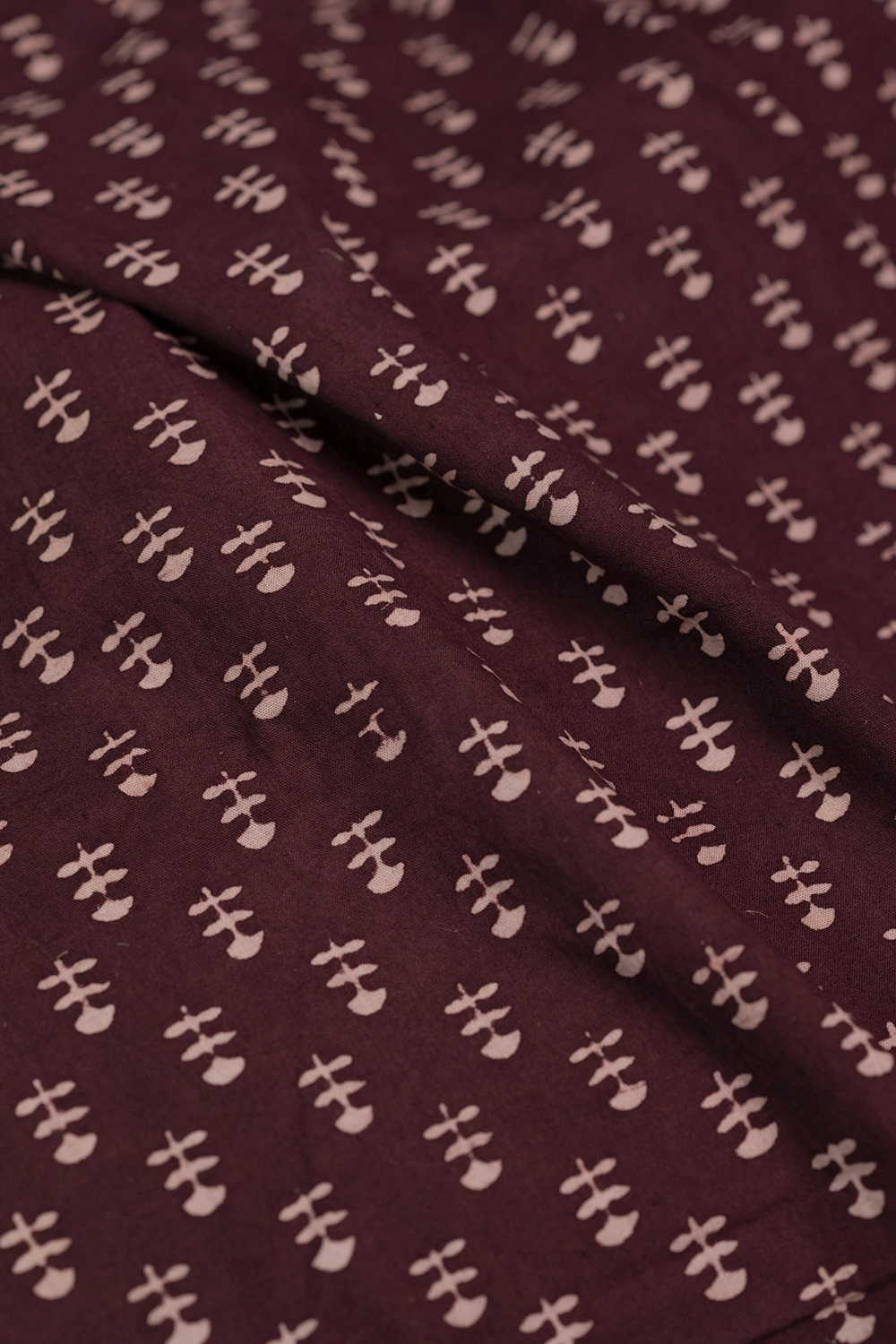 Choco Chip Brown Ajrak Cotton Fabric - Image 3