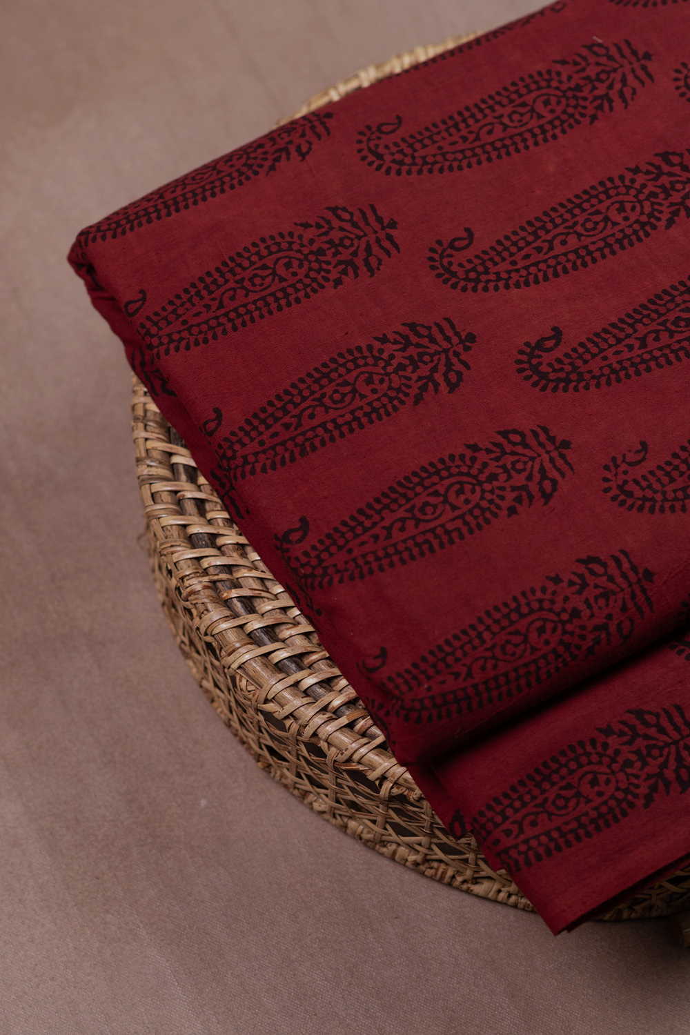 Big Butta - Maroon Ajrak Cotton Fabric