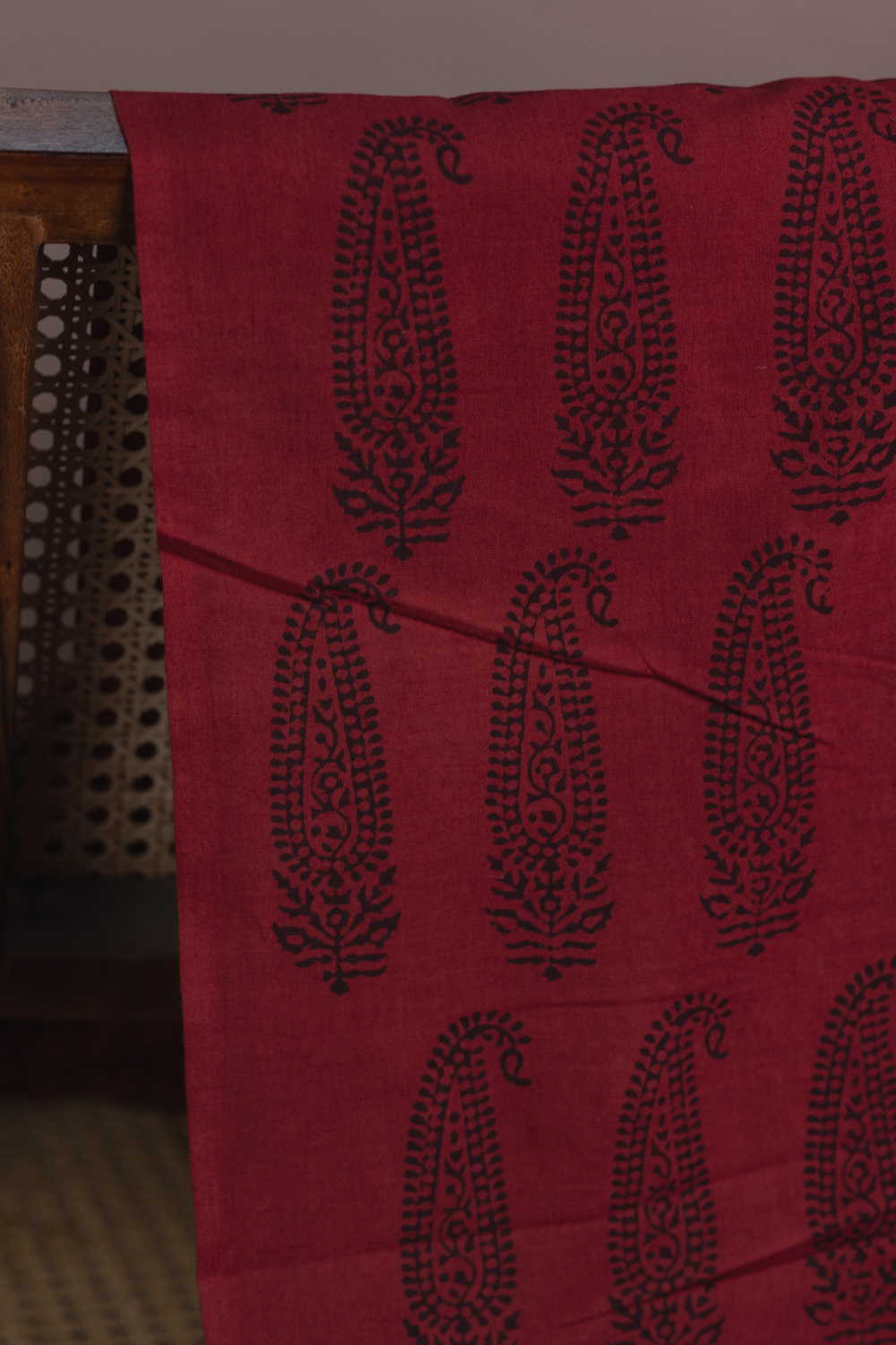 Big Butta - Maroon Ajrak Cotton Fabric - Image 2