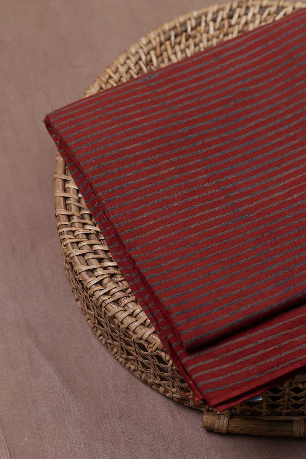 Faded Rust Marooon Ajrak Cotton Fabric