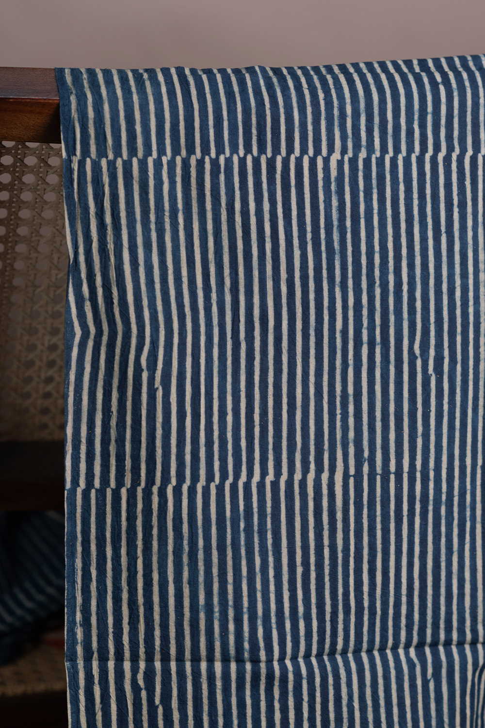 Indigo with Stripe Ajrak Cotton Fabric