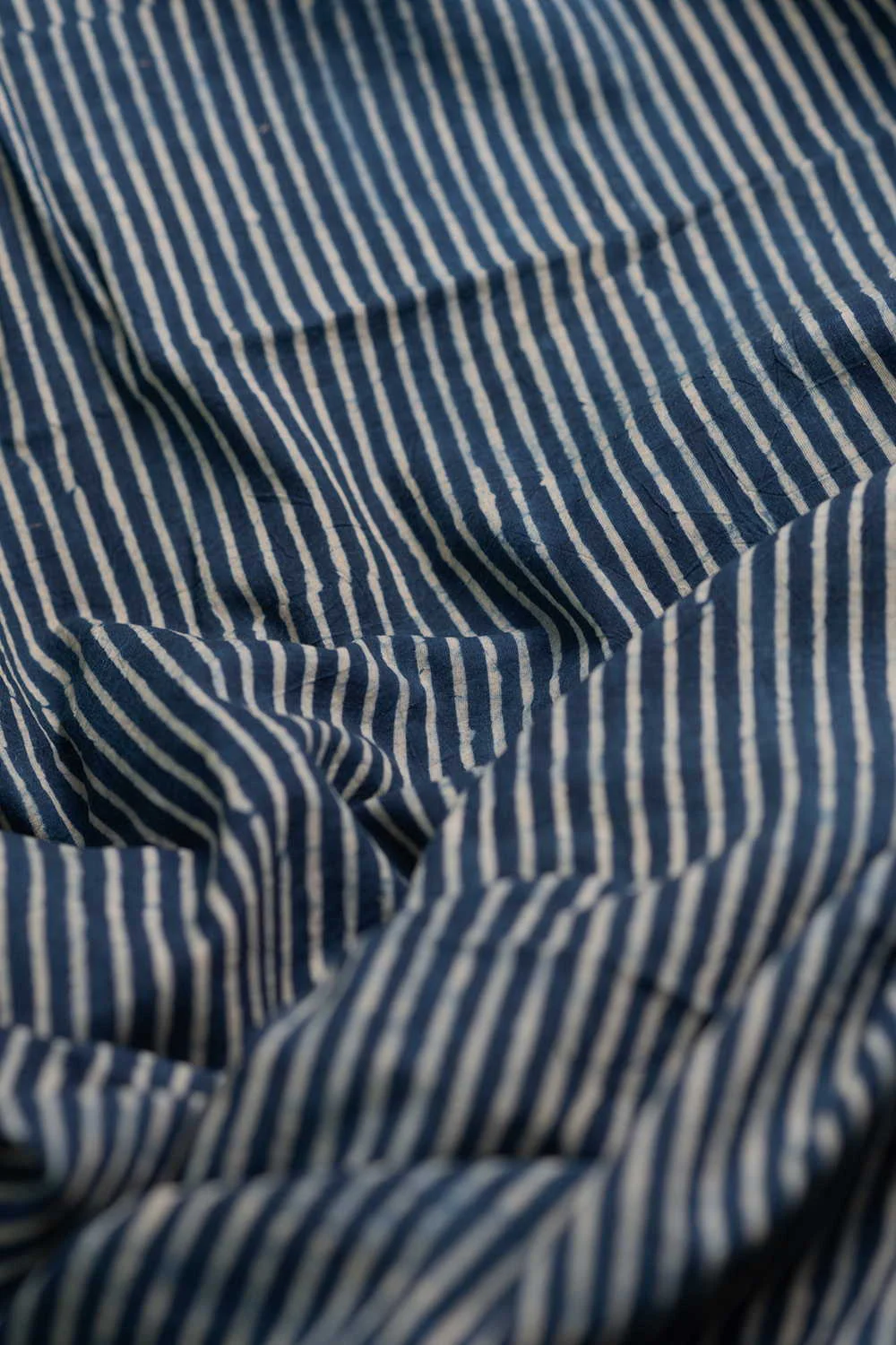 Indigo with Stripe Ajrak Cotton Fabric - Image 3