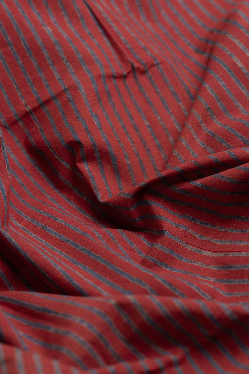 Rust Maroon Ajrak Cotton Fabric