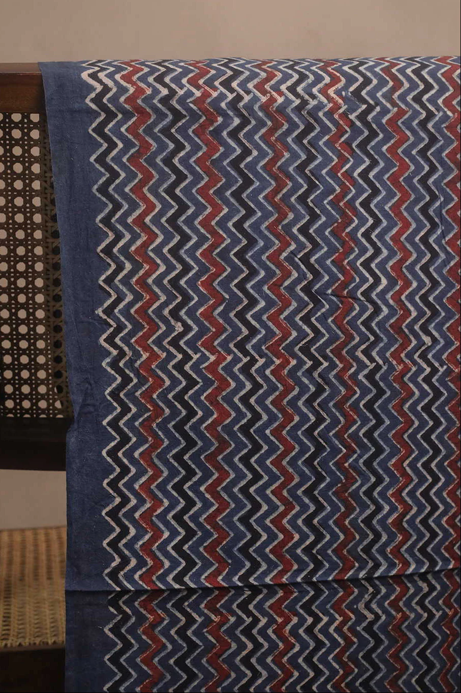 Indigo Ajrak Cotton Fabric